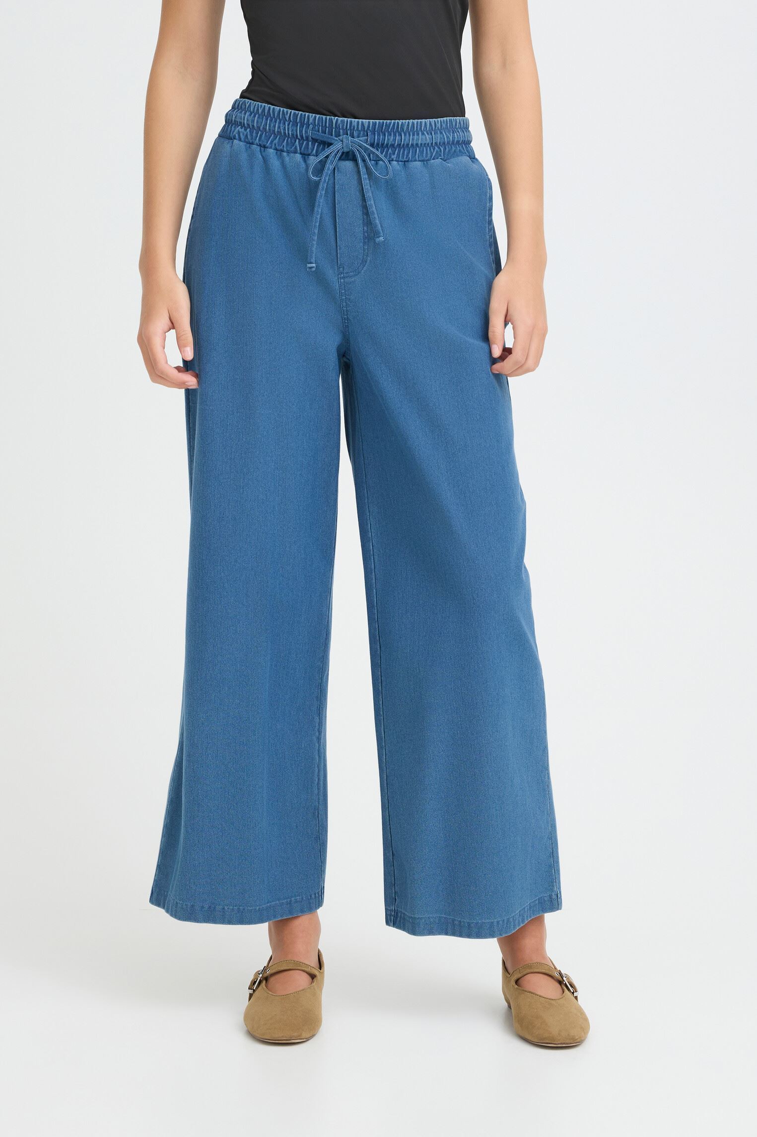 Jeans large Ihkate Denim Pa3 femme bleu Ichi Jeans large Ihkate Denim Pa3 femme bleu KATE DENIM MEDIUM BLUE