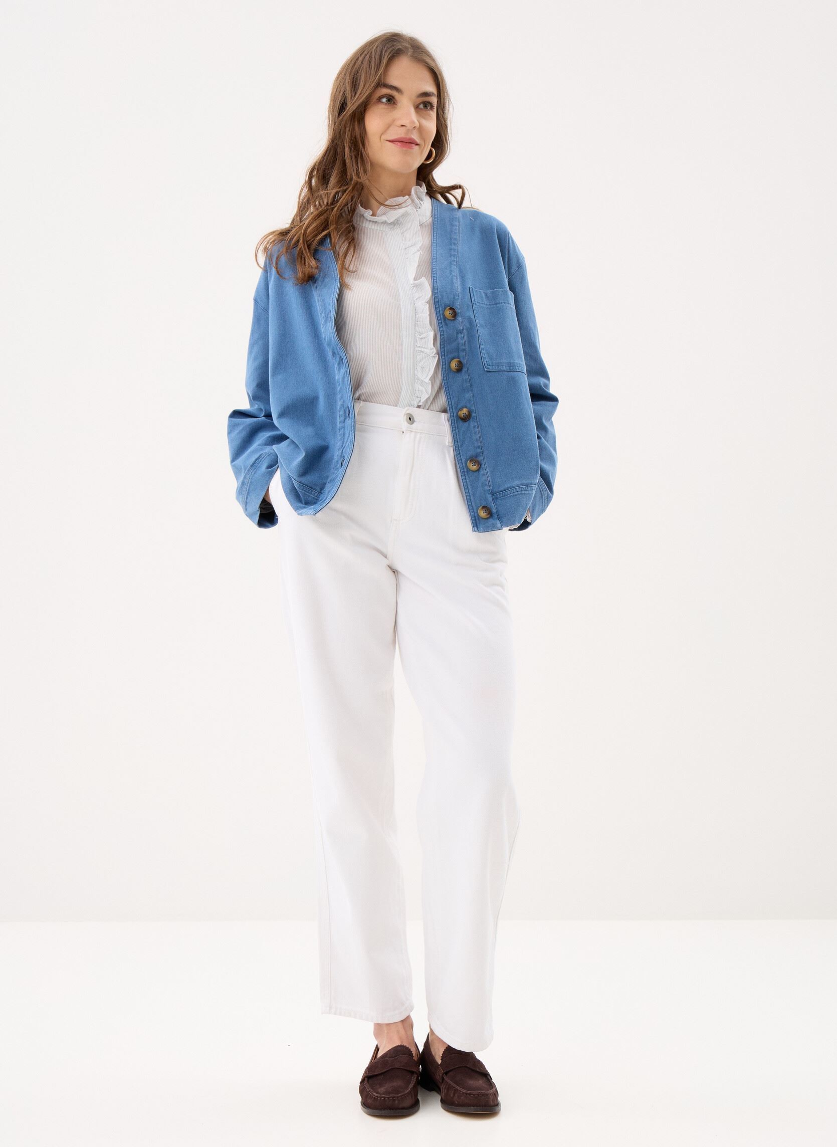 Chemises manches longues Ihkate Denim Sh femme bleu Ichi Chemises manches longues Ihkate Denim Sh femme bleu KATE DENIM MEDIUM BLUE