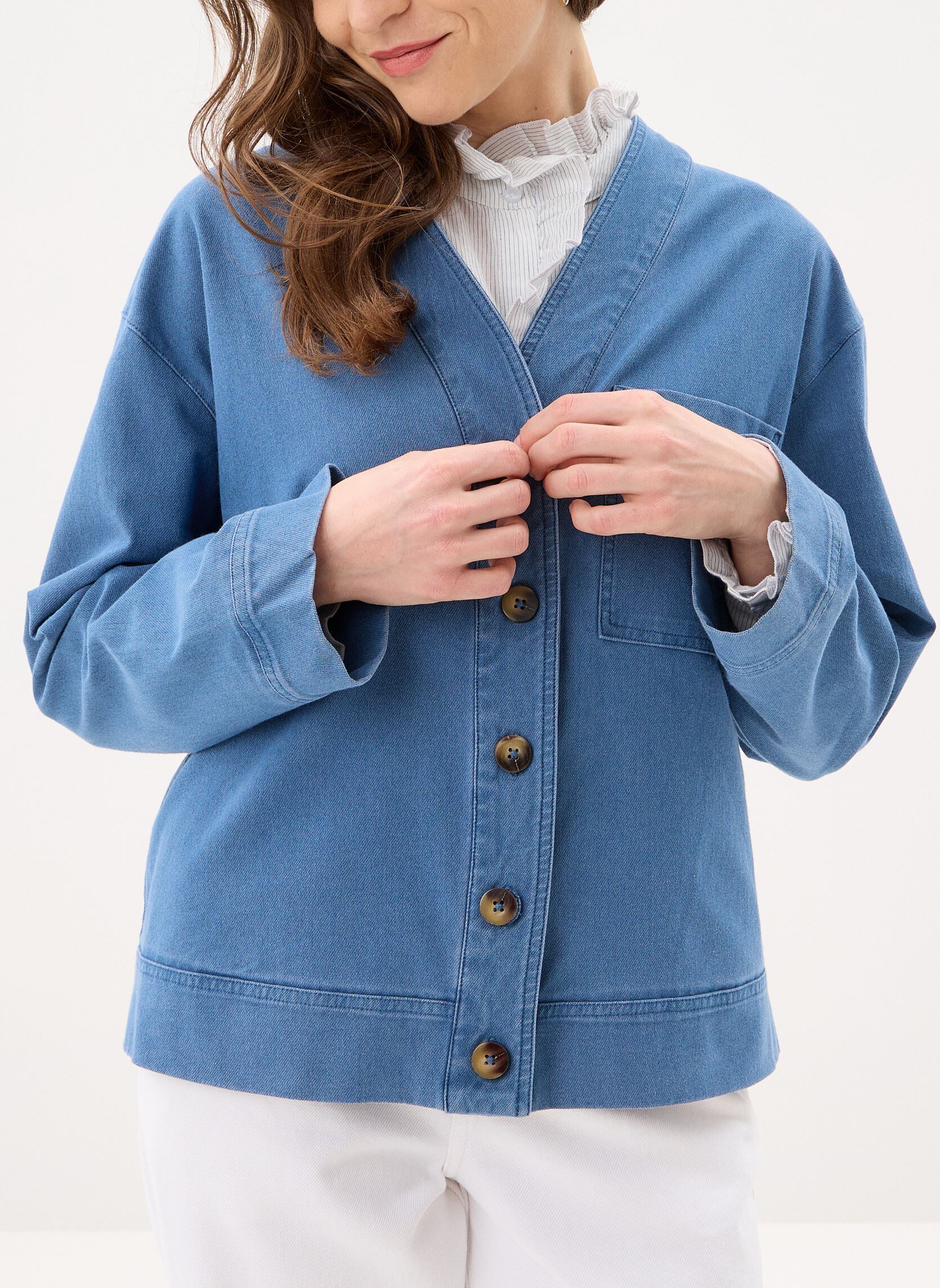 Chemises manches longues Ihkate Denim Sh femme bleu Ichi Chemises manches longues Ihkate Denim Sh femme bleu KATE DENIM MEDIUM BLUE