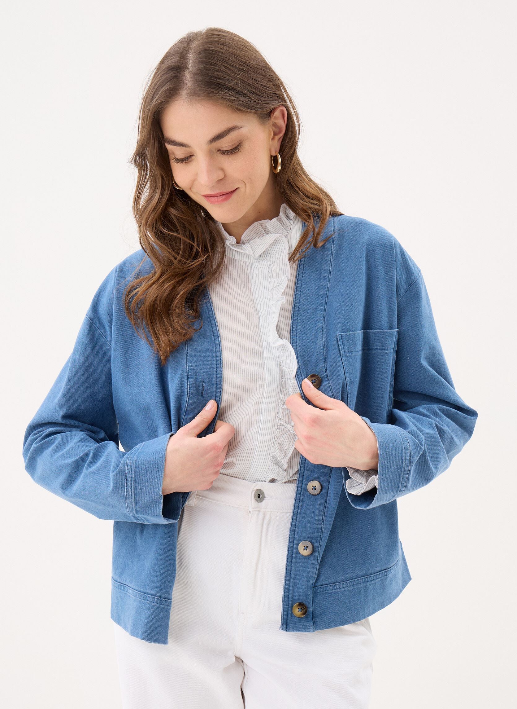 Chemises manches longues Ihkate Denim Sh femme bleu Ichi Chemises manches longues Ihkate Denim Sh femme bleu KATE DENIM MEDIUM BLUE