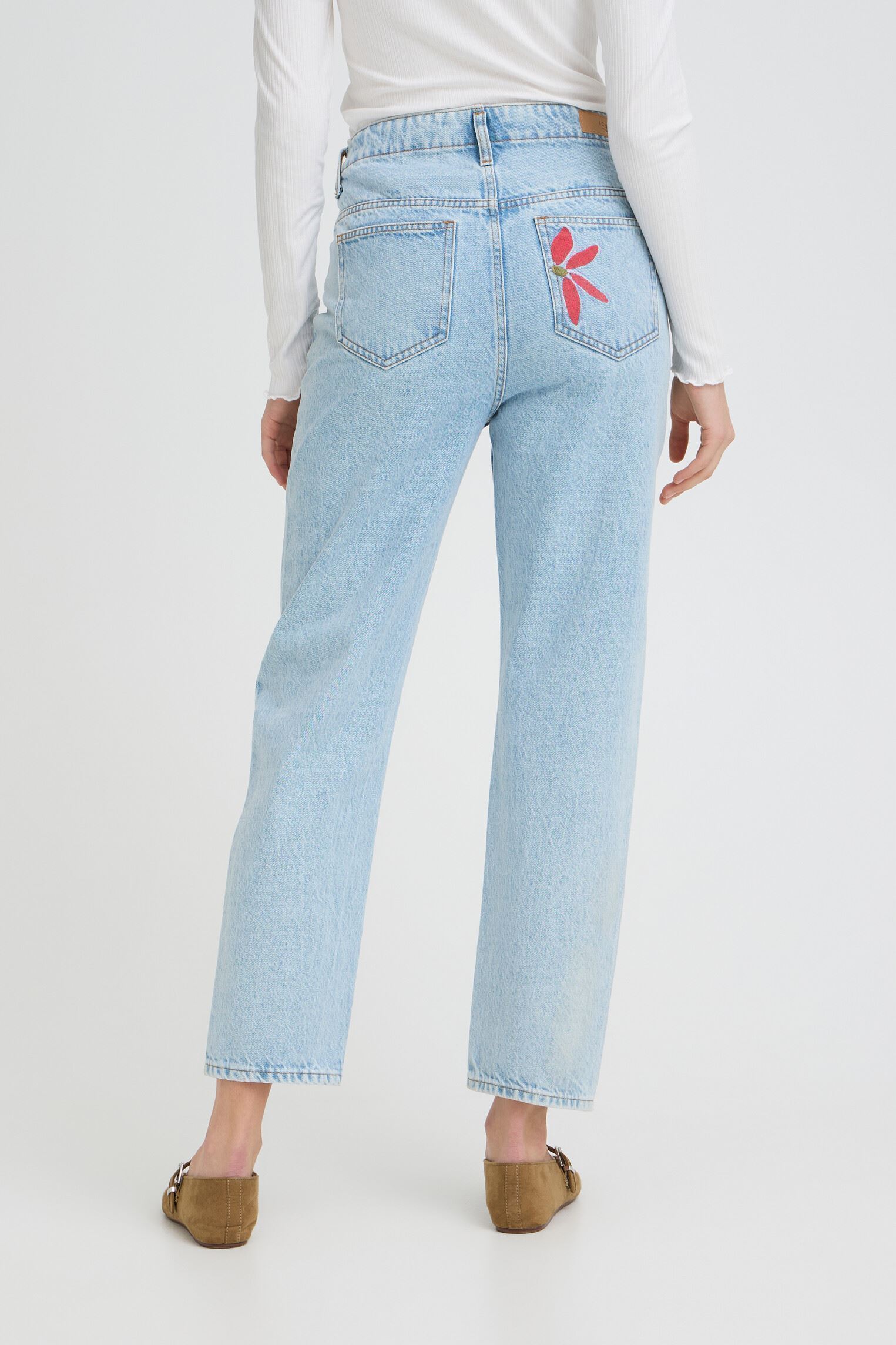 Jeans droit Ihbauve Pa2 femme bleu Ichi Jeans droit Ihbauve Pa2 femme bleu Light blue washed