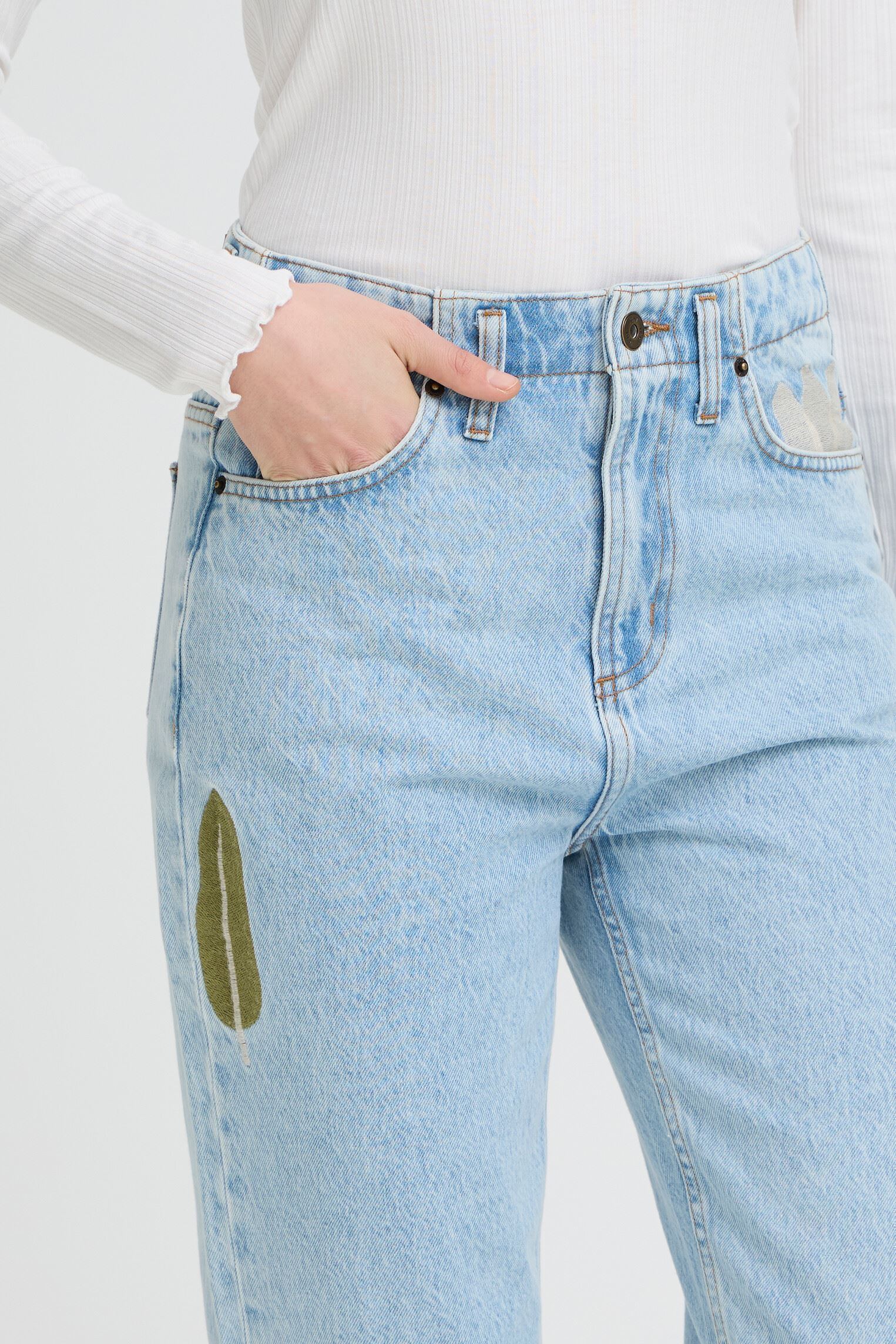 Jeans droit Ihbauve Pa2 femme bleu Ichi Jeans droit Ihbauve Pa2 femme bleu Light blue washed