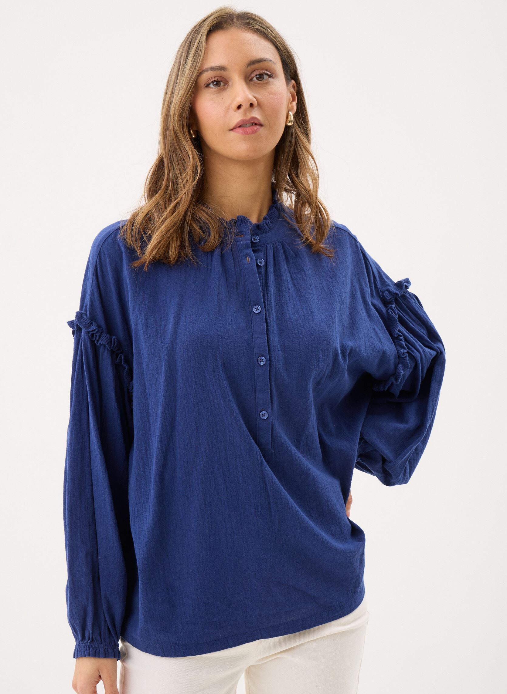 Langarm-Blusen Ihlasha Ls damen blau Ichi Langarm-Blusen Ihlasha Ls damen blau BLUEPRINT