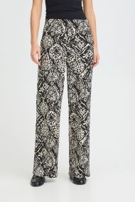 Pantalons droit Ihkate Print Pa38 femme noir
