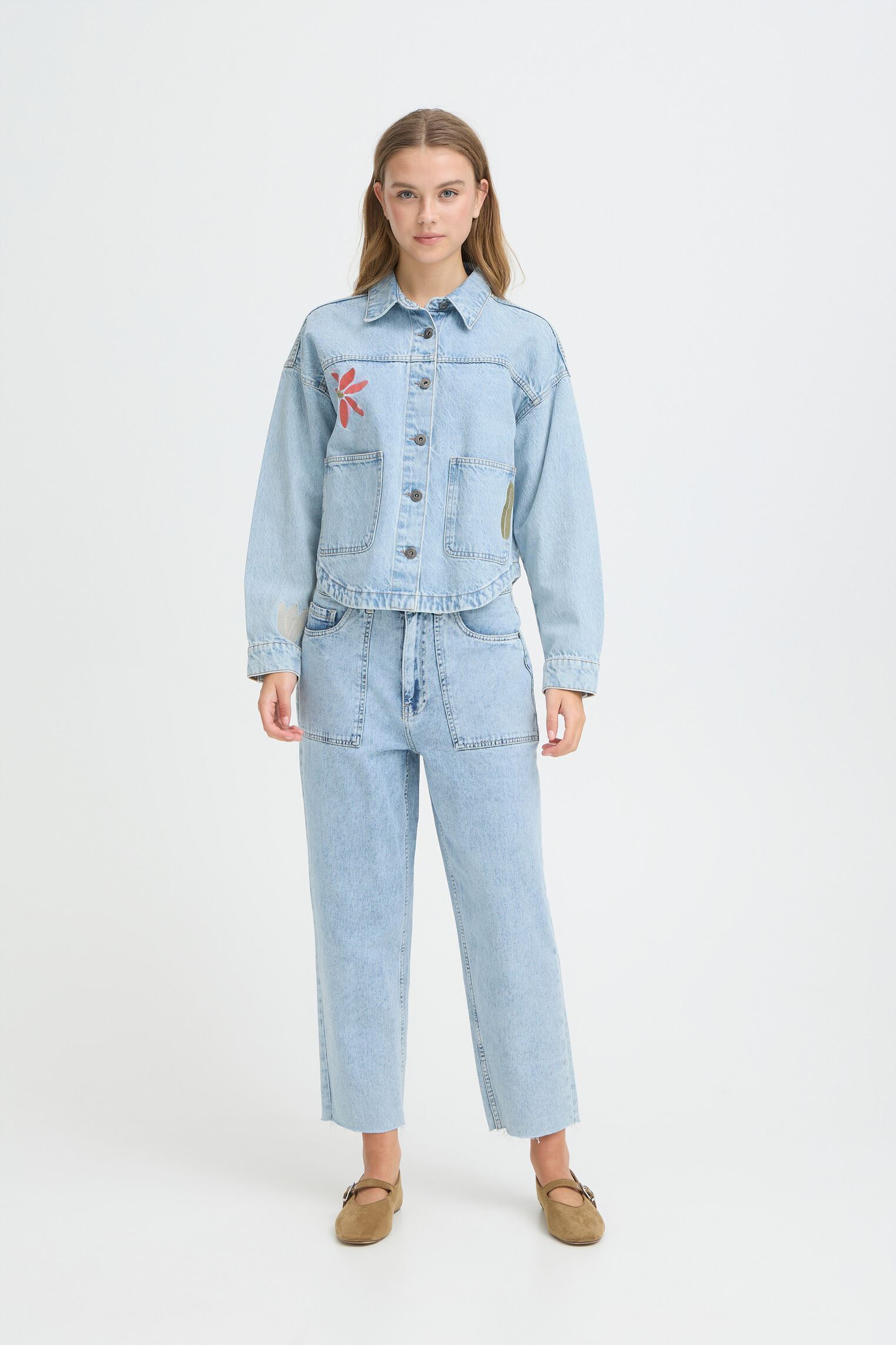 Vestes en jean Ihbauve Ja femme bleu Ichi Vestes en jean Ihbauve Ja femme bleu LIGHT BLUE WASHED