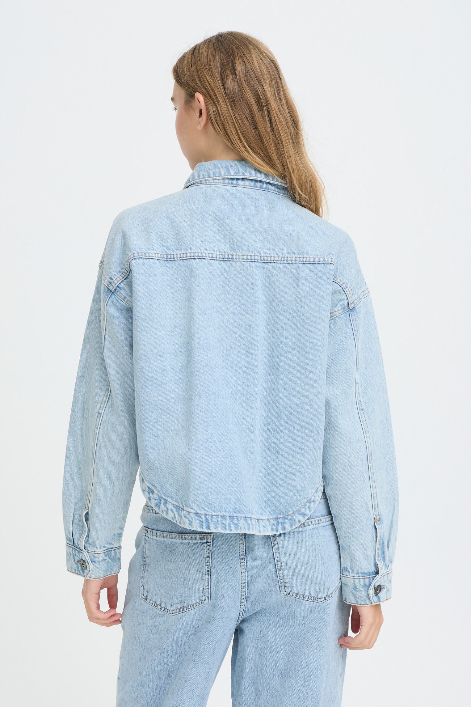Vestes en jean Ihbauve Ja femme bleu Ichi Vestes en jean Ihbauve Ja femme bleu LIGHT BLUE WASHED