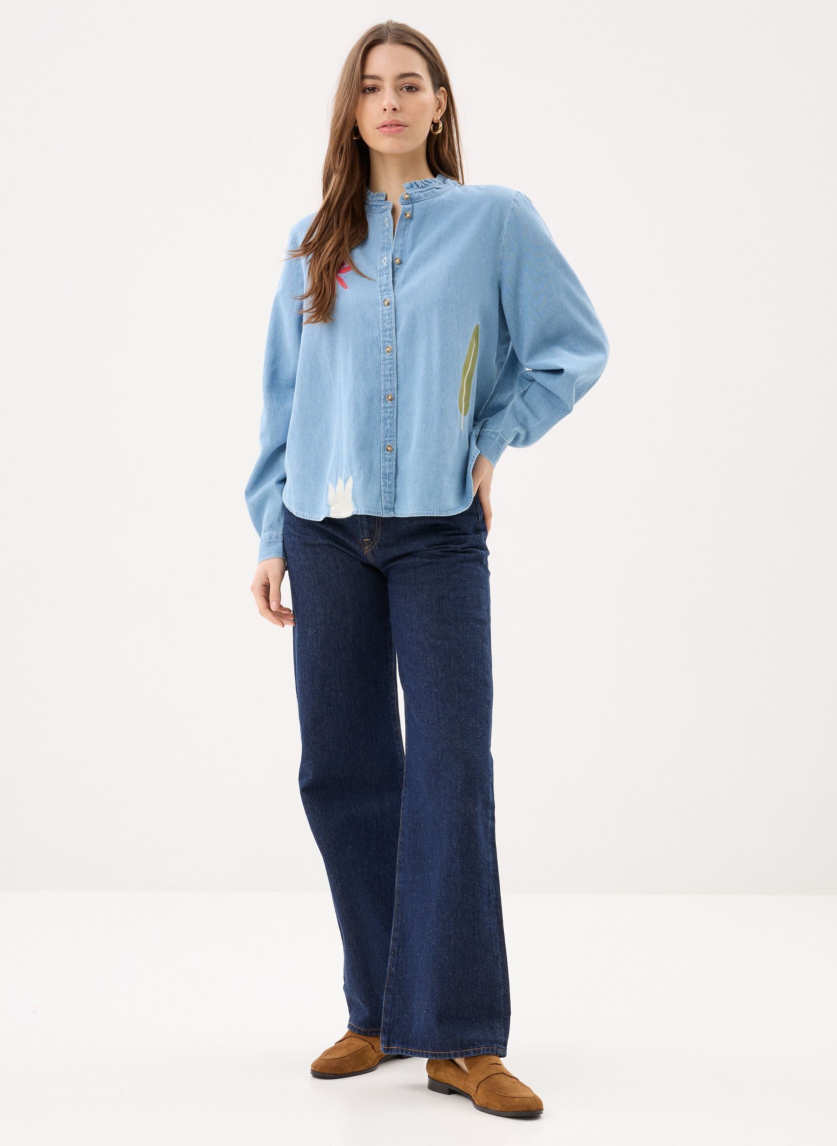 Lange mouw overhemden Ihtulle Sh dames blauw Ichi Lange mouw overhemden Ihtulle Sh dames blauw LIGHT BLUE WASHED