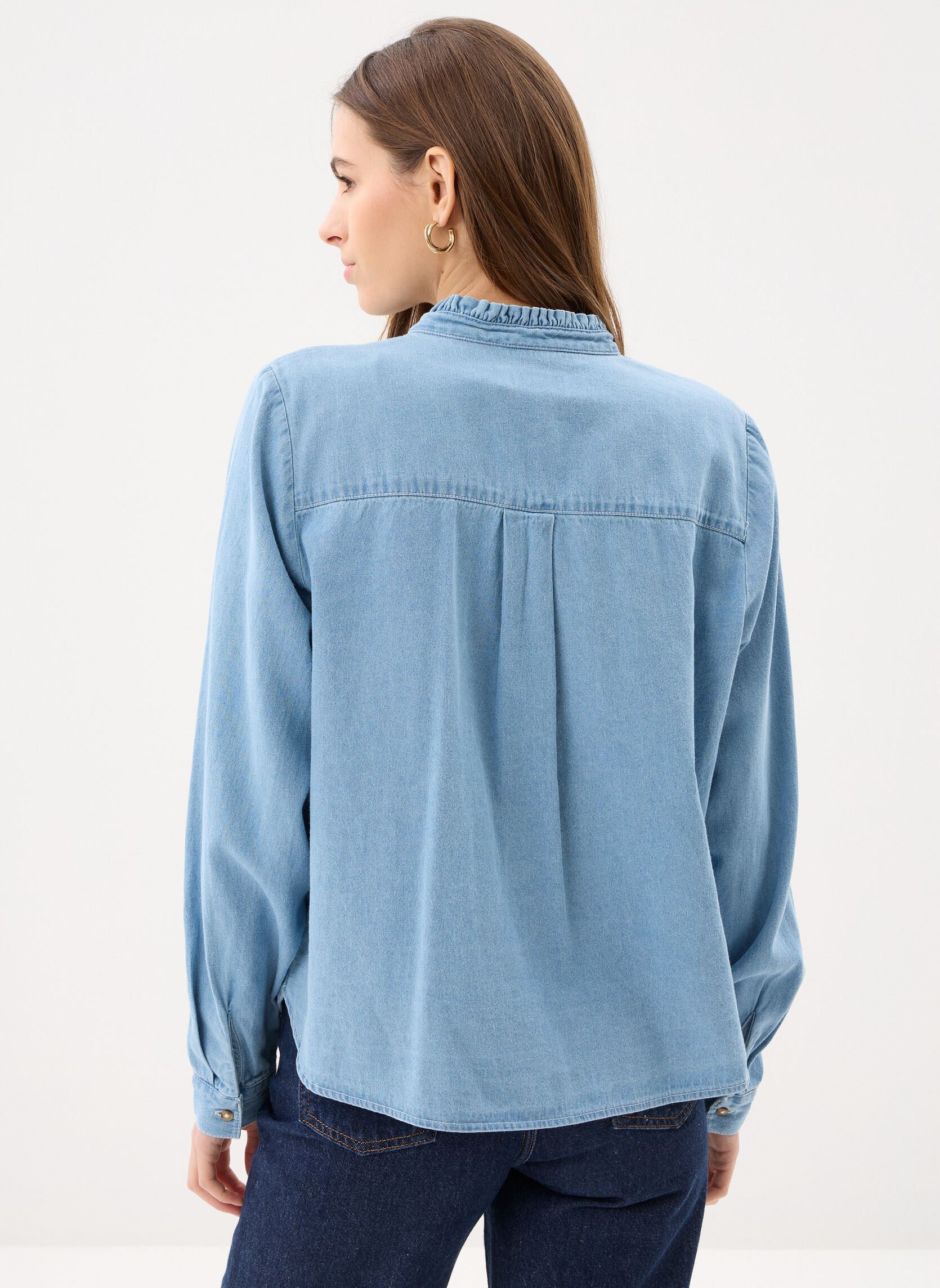 Lange mouw overhemden Ihtulle Sh dames blauw Ichi Lange mouw overhemden Ihtulle Sh dames blauw LIGHT BLUE WASHED