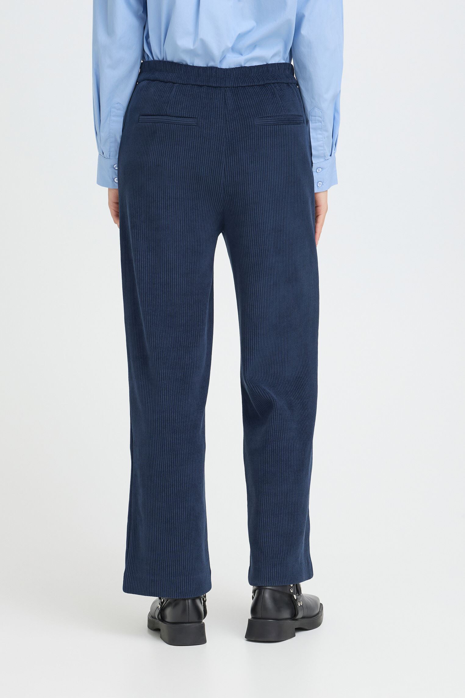 Weite Hosen Ihkate Corduroy Pa4 damen blau Ichi Weite Hosen Ihkate Corduroy Pa4 damen blau Total Eclipse