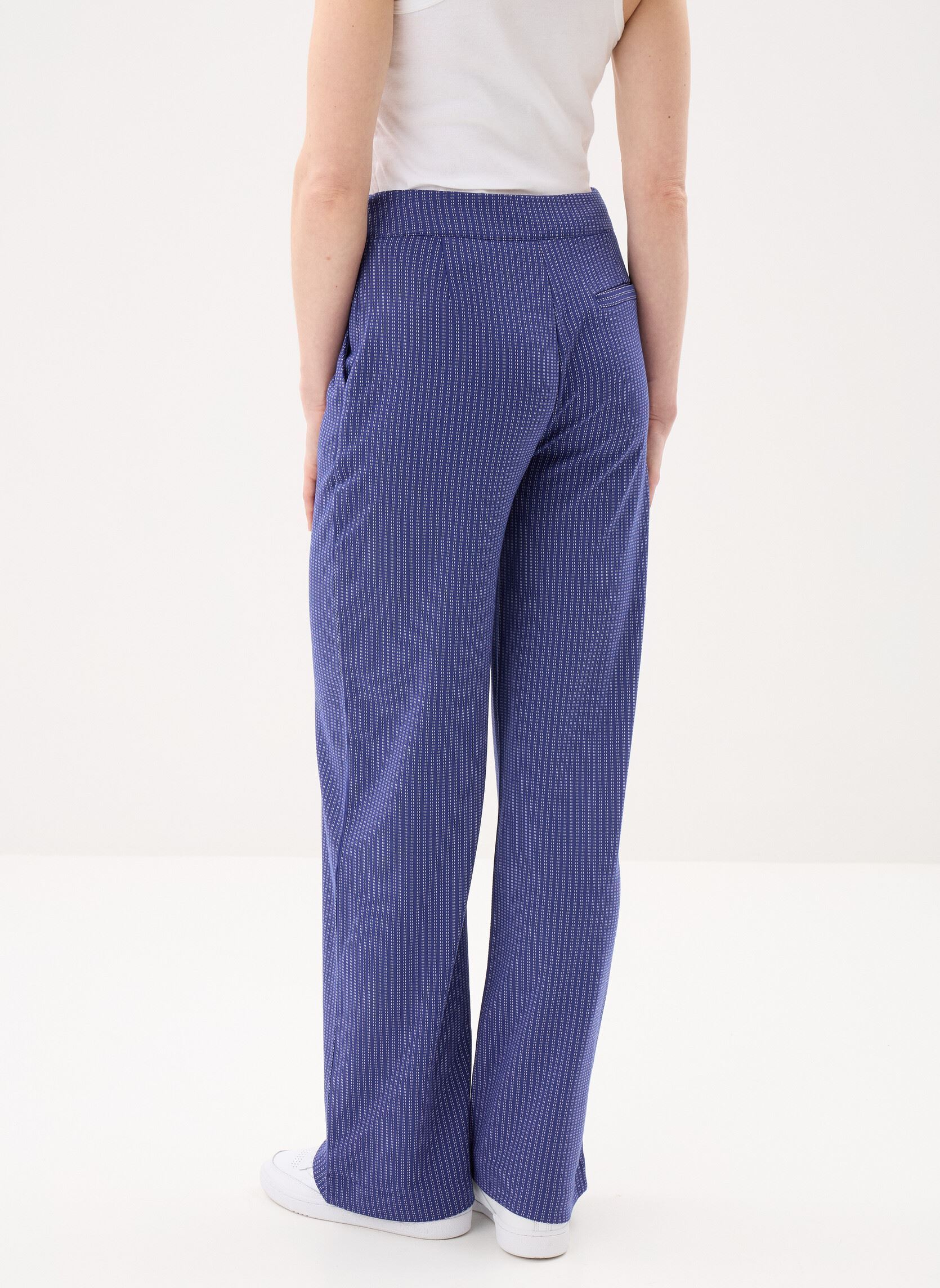 Pantalons droit Ihruti Wide Pa20 femme bleu Ichi Pantalons droit Ihruti Wide Pa20 femme bleu Blueprint Pinstripe