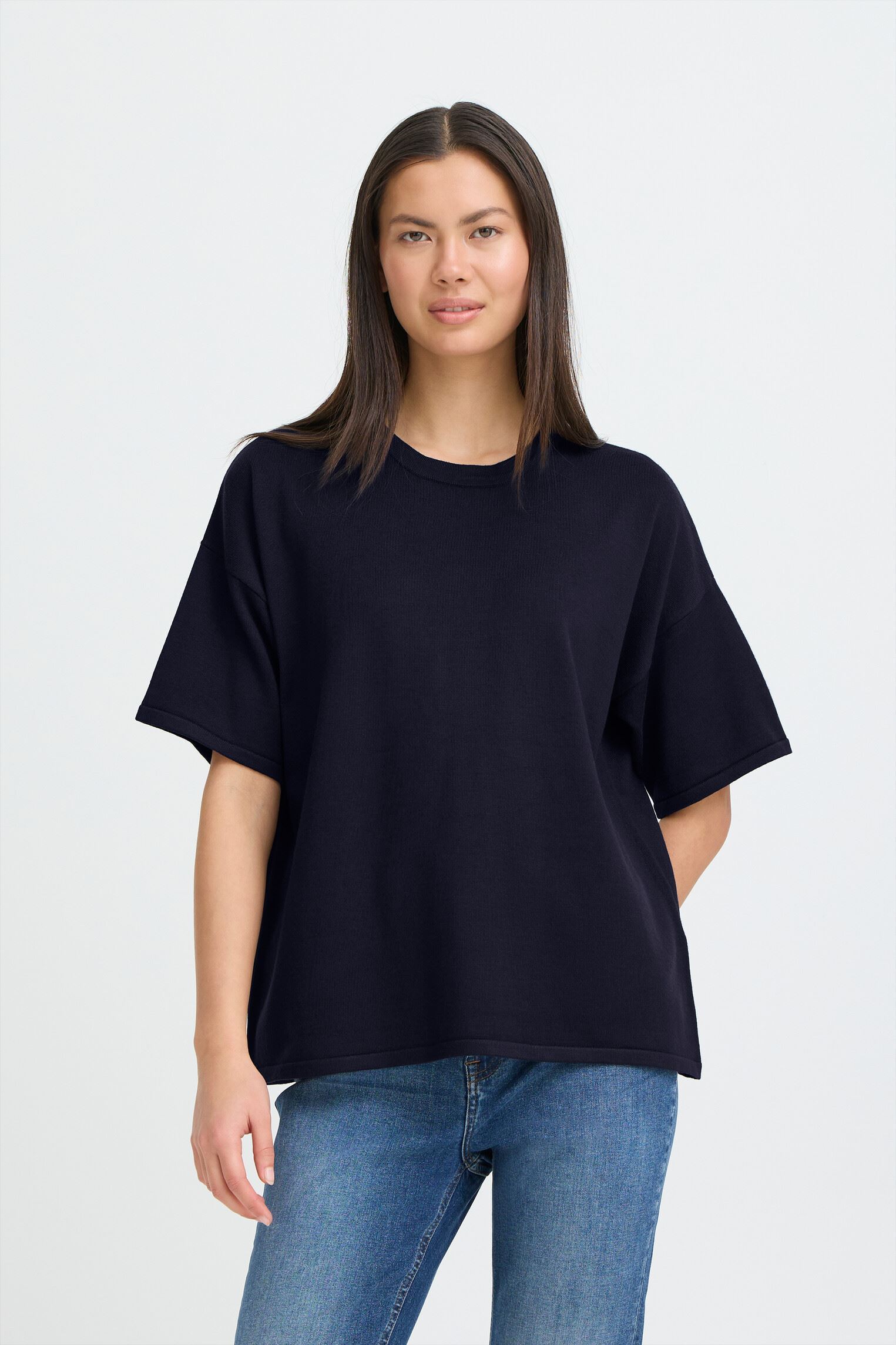 Pullover Ihluls Loose Ss damen blau Ichi Pullover Ihluls Loose Ss damen blau Total Eclipse