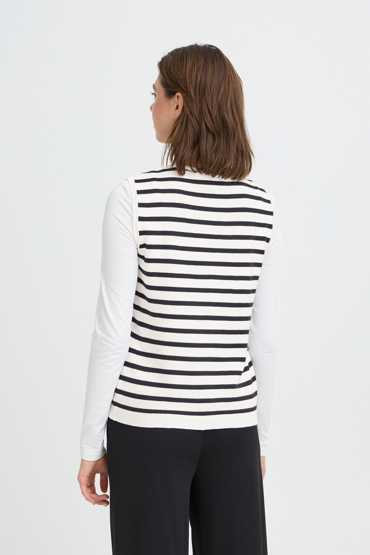 Vesten Ihluls Wa dames wit Ichi Vesten Ihluls Wa dames wit Small White Total Ec Stripe
