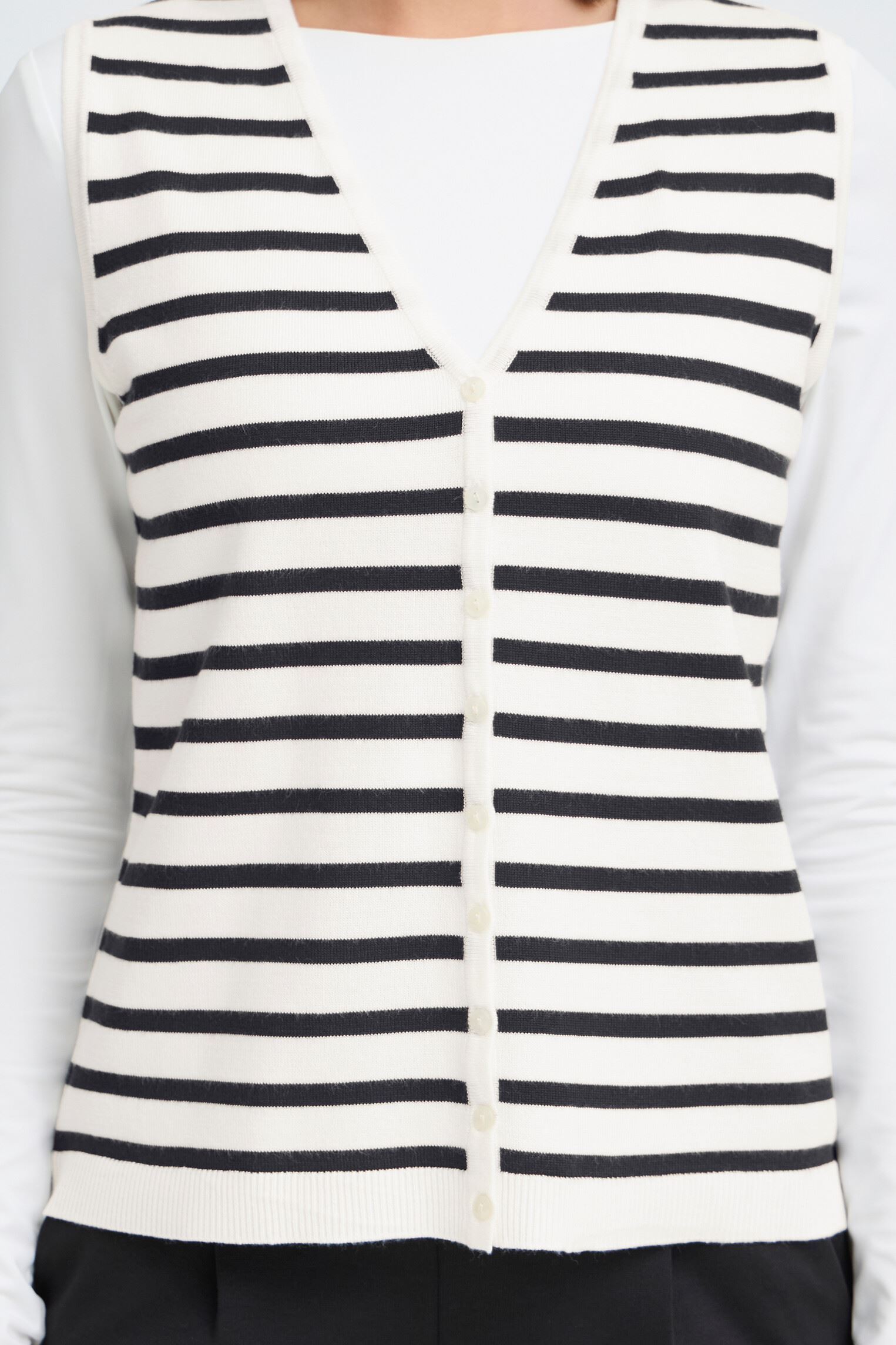 Vesten Ihluls Wa dames wit Ichi Vesten Ihluls Wa dames wit Small White Total Ec Stripe