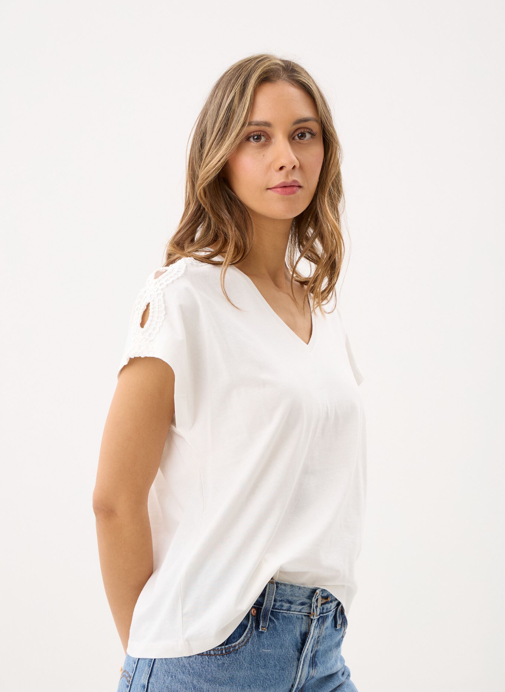 Tee-shirts manches courtes Ihmonora Ss femme blanc Ichi Tee-shirts manches courtes Ihmonora Ss femme blanc CLOUD DANCER