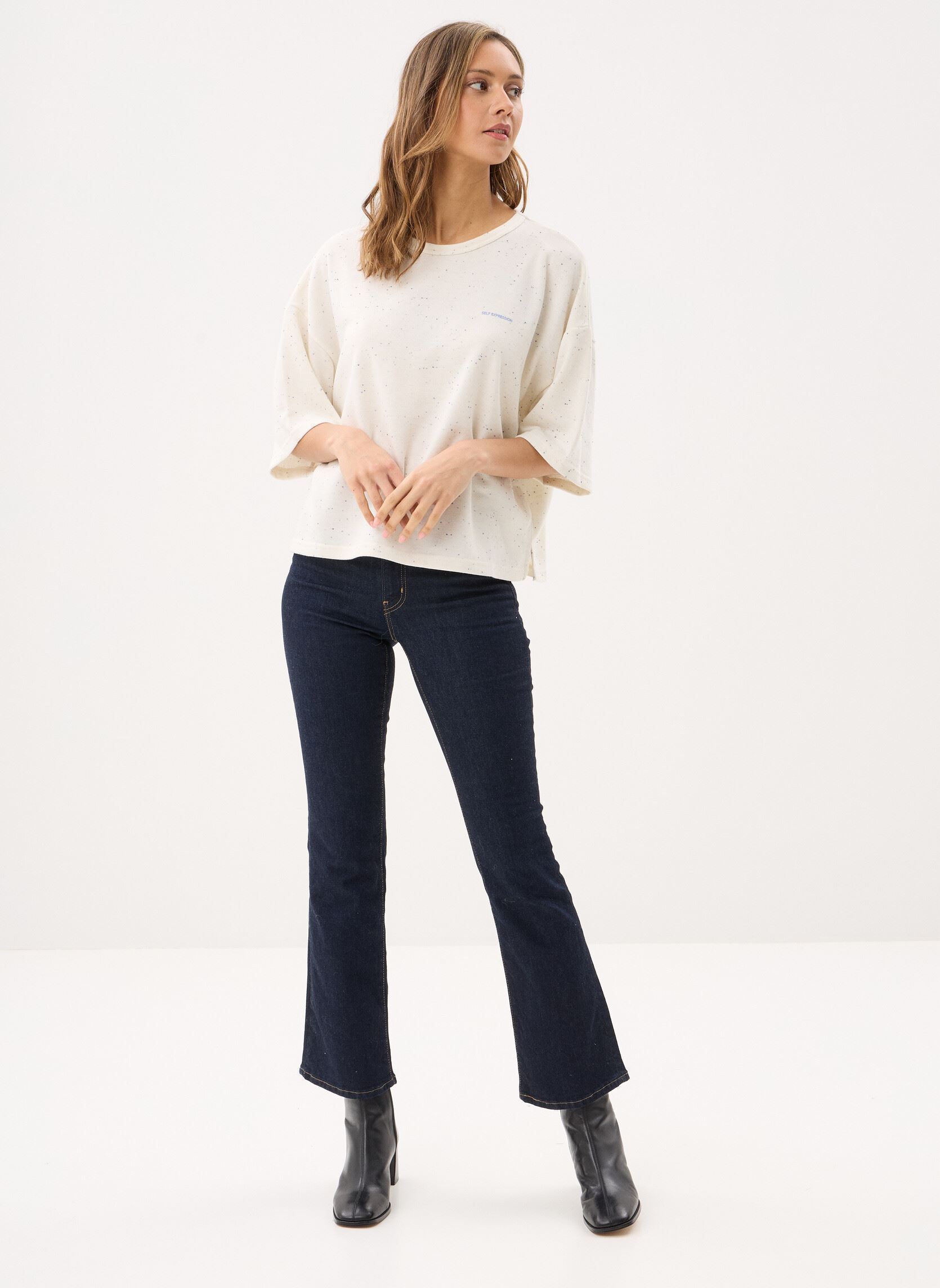 Tee-shirts manches courtes Ihneppy Ss femme blanc Ichi Tee-shirts manches courtes Ihneppy Ss femme blanc CLOUD DANCER/BEL AIR BLUE