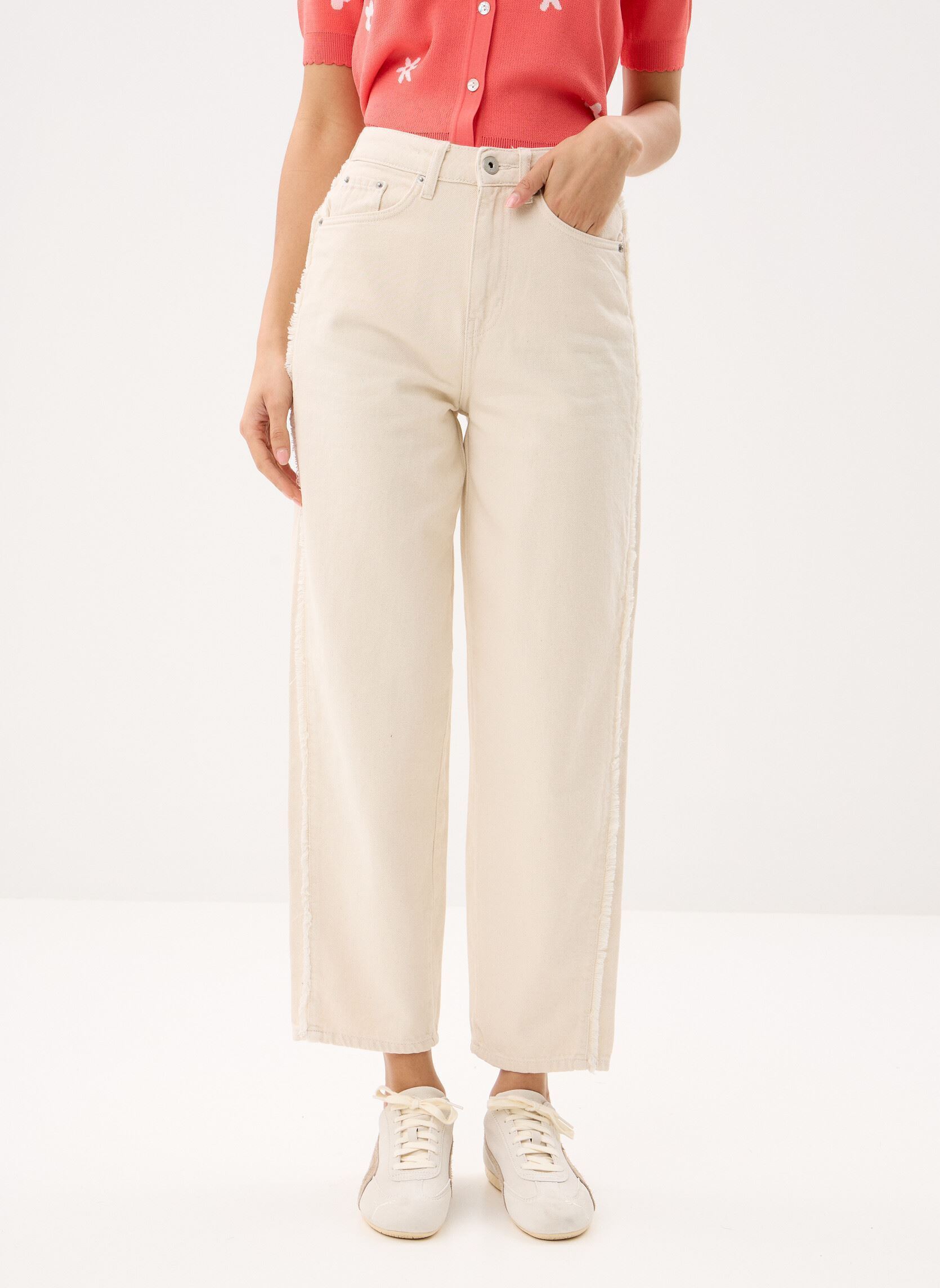 Mom jeans Ihhezano Pa3 dames wit Ichi Mom jeans Ihhezano Pa3 dames wit BIRCH
