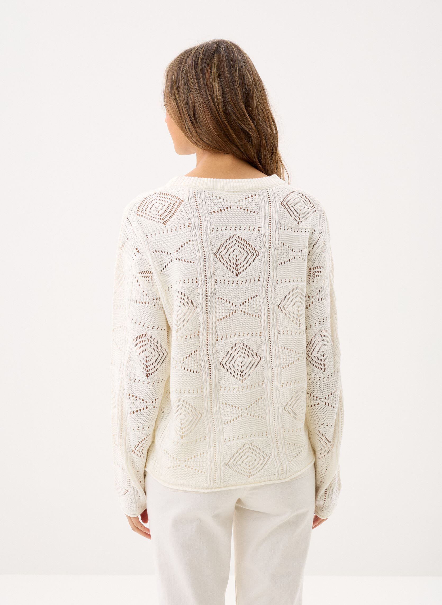 Pullover Ihagnete Ls3 damen weiß Ichi Pullover Ihagnete Ls3 damen weiß Cloud Dancer