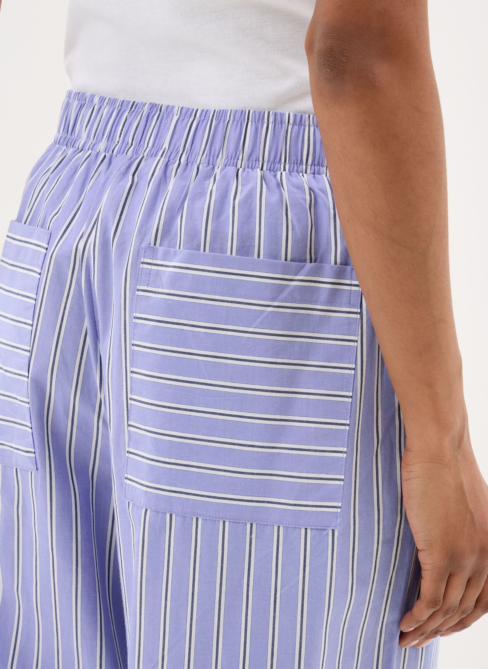 Pantalons larges Ihfelia Pa femme bleu Ichi Pantalons larges Ihfelia Pa femme bleu BLUE AND WHITE STRIPES