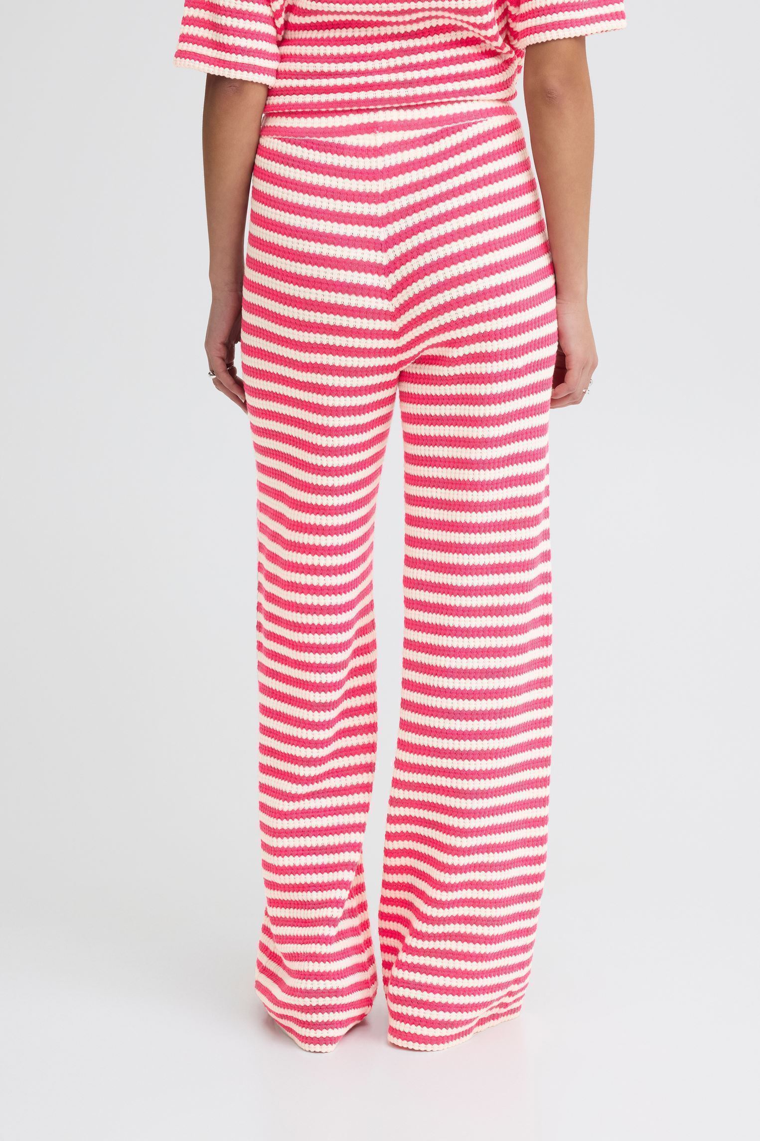 Pantalons droit Ihlorianna Pa2 femme rose Ichi Pantalons droit Ihlorianna Pa2 femme rose Azalea Birch Stripe