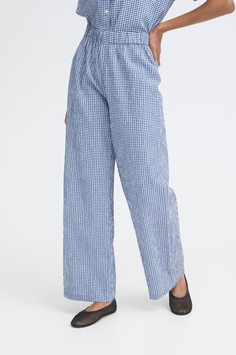Ichi Pantalons larges Ihjilma Pa femme bleu