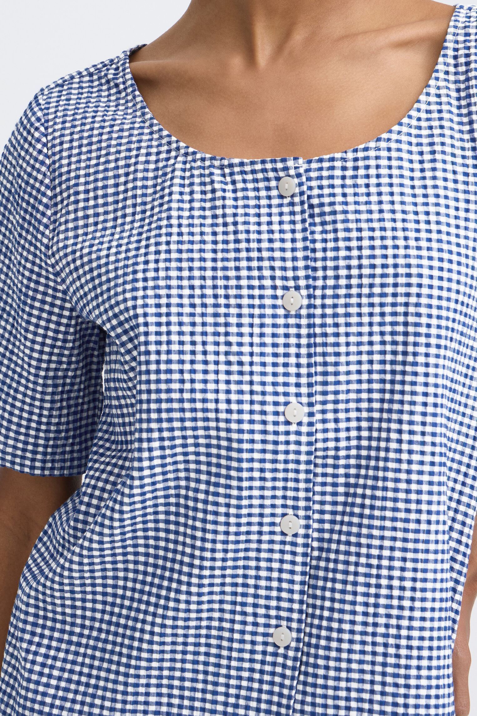 Chemises manches courtes Ihjilma Sh femme bleu Ichi Chemises manches courtes Ihjilma Sh femme bleu Sodalite Blue/White Check