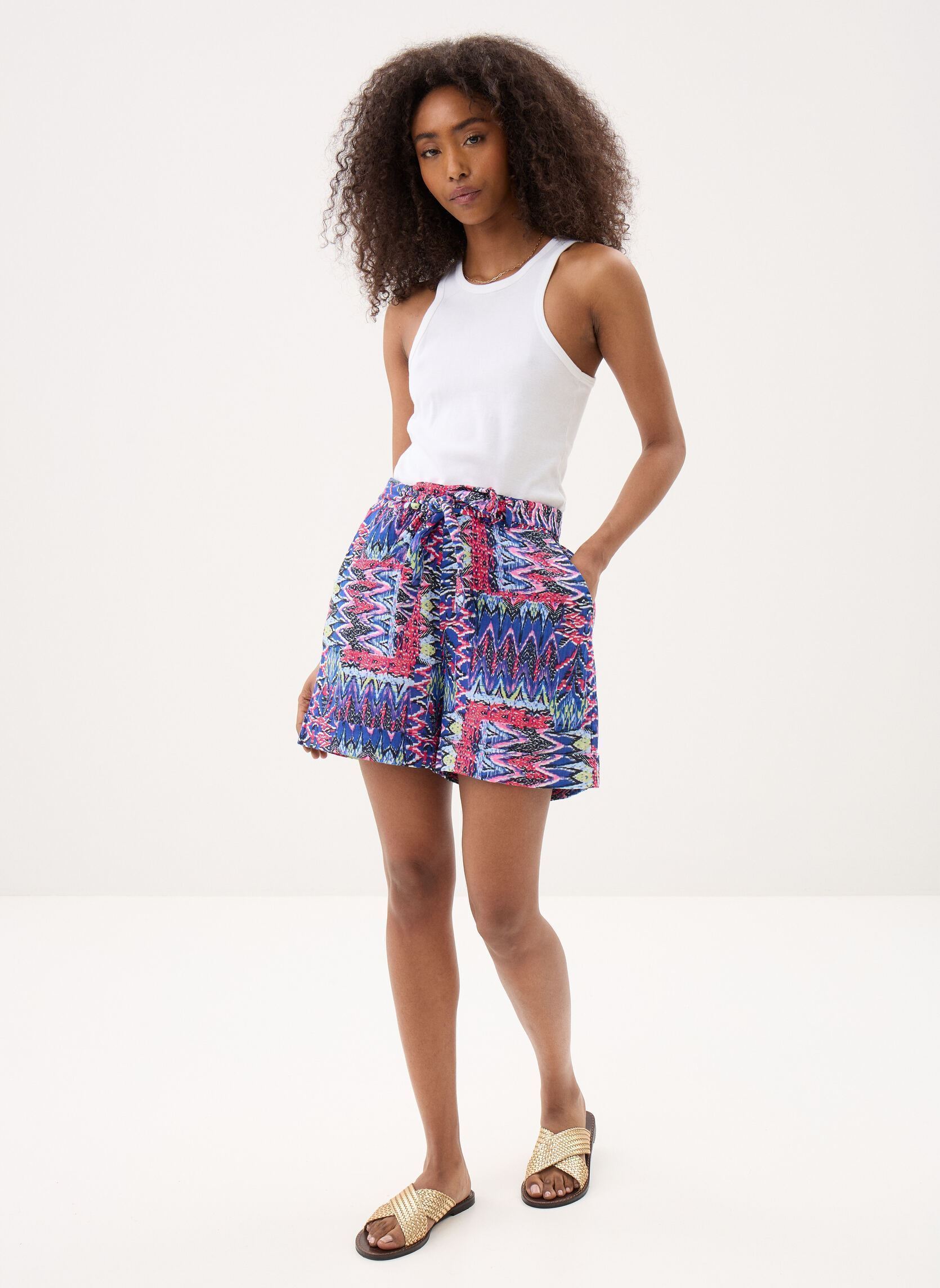 Shorts Ihmisa Sho femme multicolore Ichi Shorts Ihmisa Sho femme multicolore MULTICOLOUR IKAT