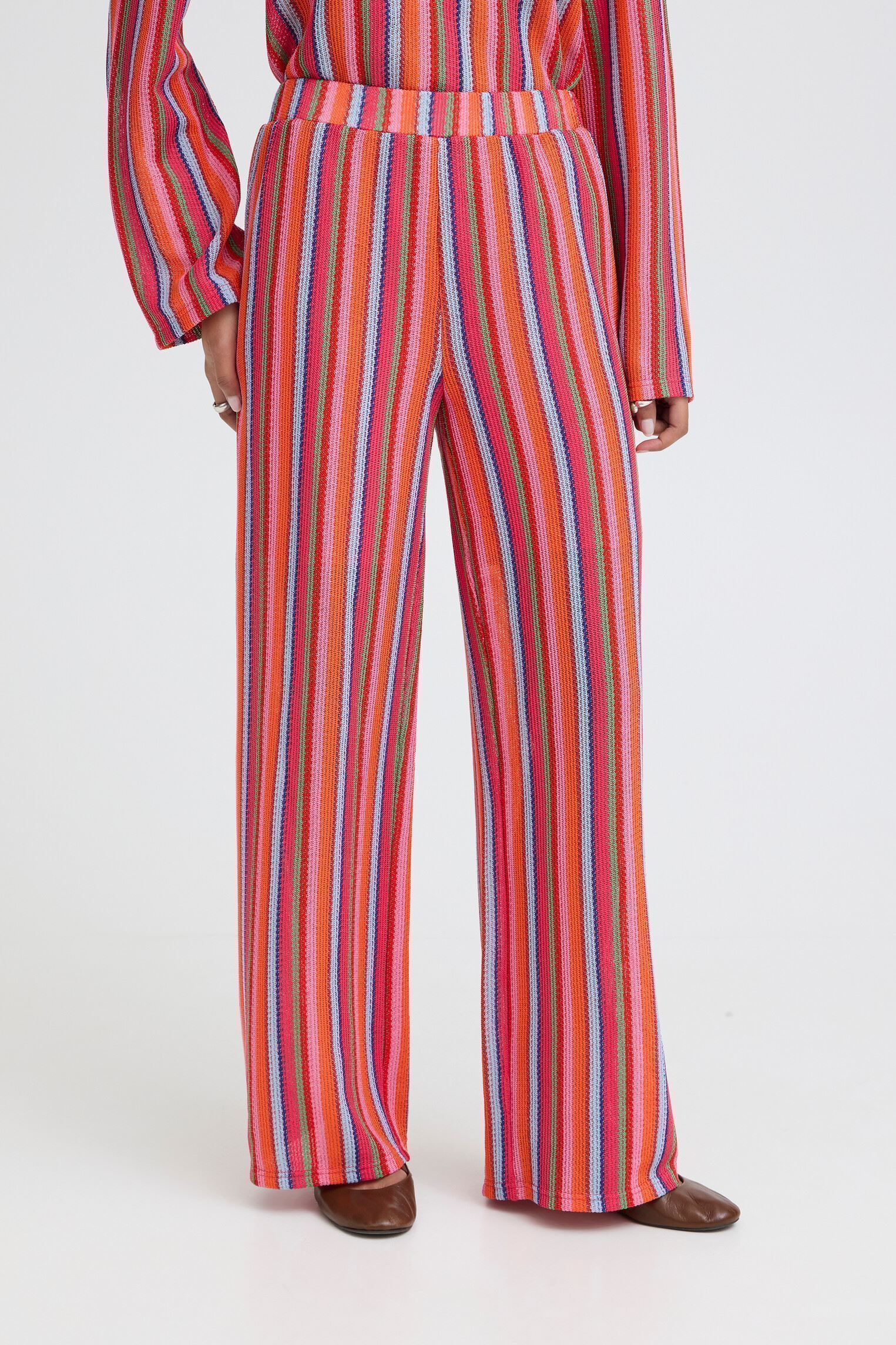 Pantalons larges Ihlibella Pa femme multicolore Ichi Pantalons larges Ihlibella Pa femme multicolore MULTI STRIPE