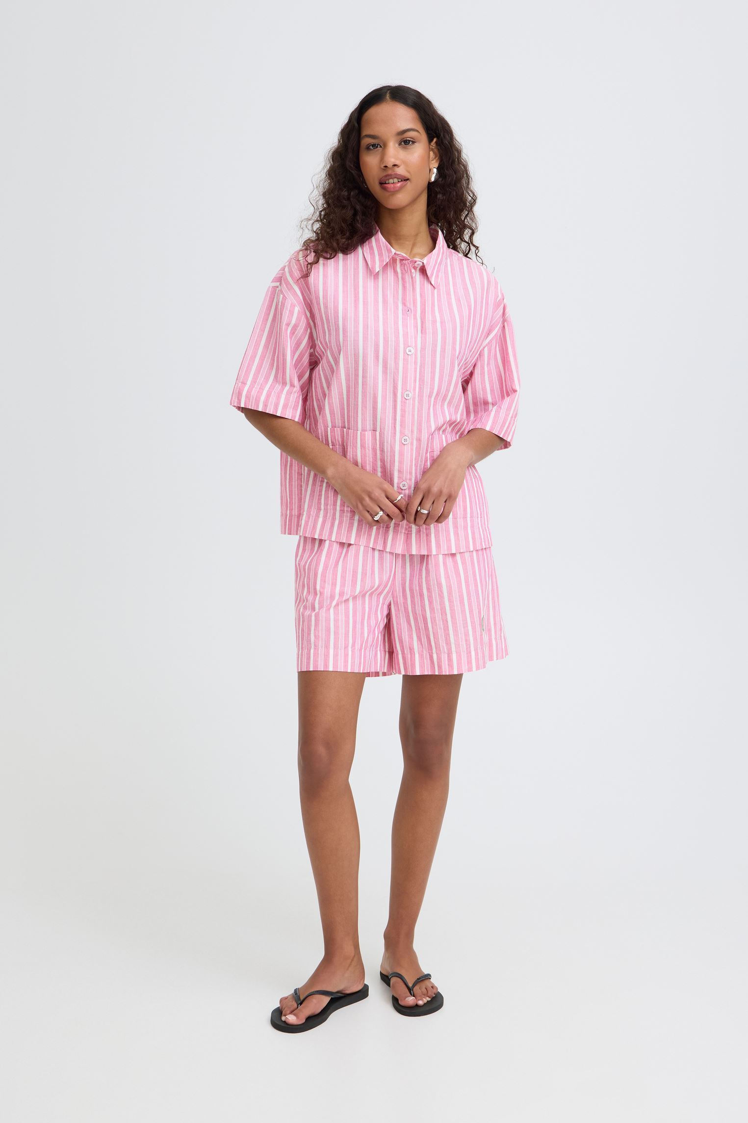 Chemises Ihindra Sh femme rose Ichi Chemises Ihindra Sh femme rose WILD ORCHID STRIPE
