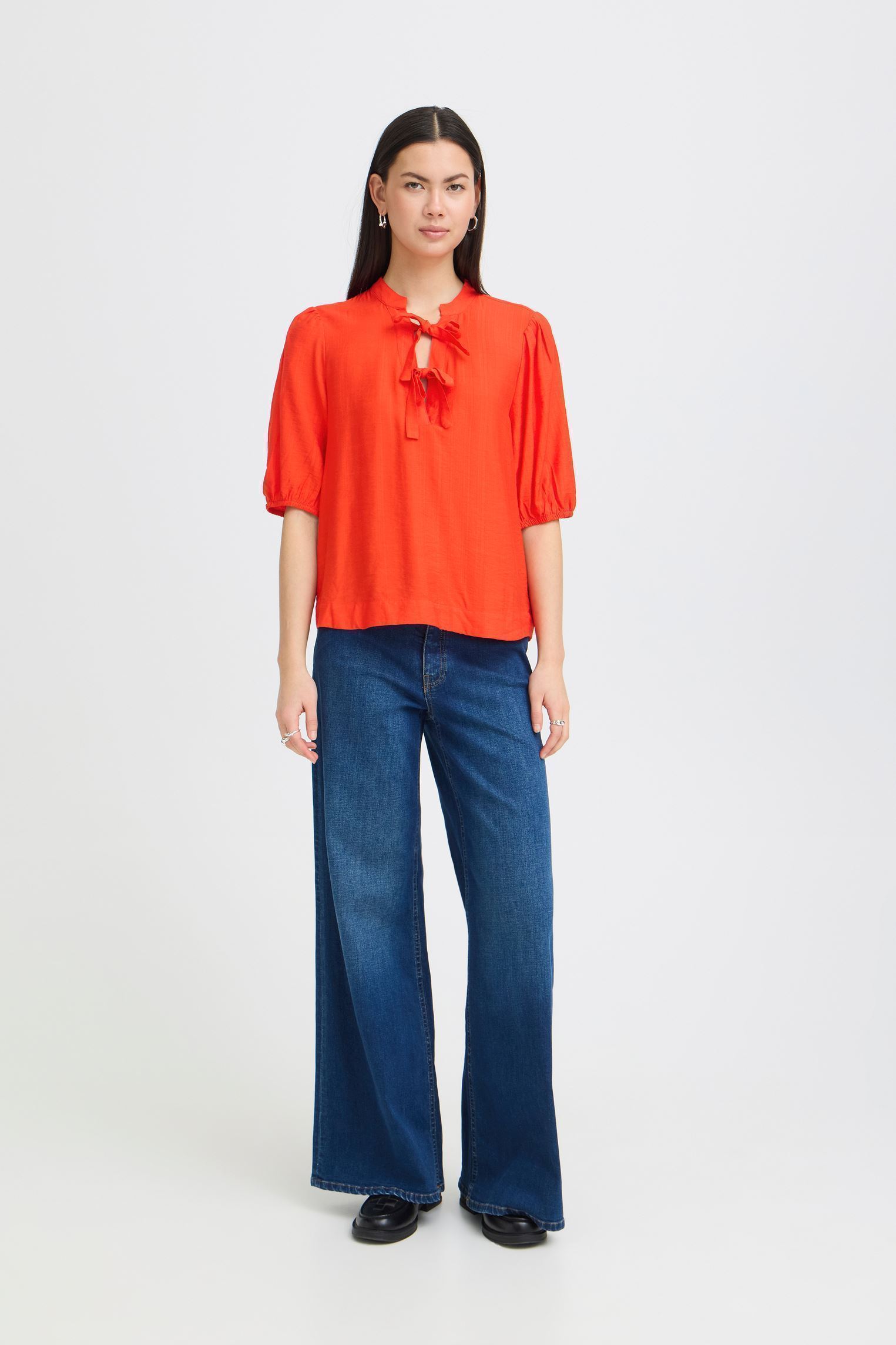 Blouses manches courtes Ihimelda Ss femme rouge Ichi Blouses manches courtes Ihimelda Ss femme rouge Fiery Red