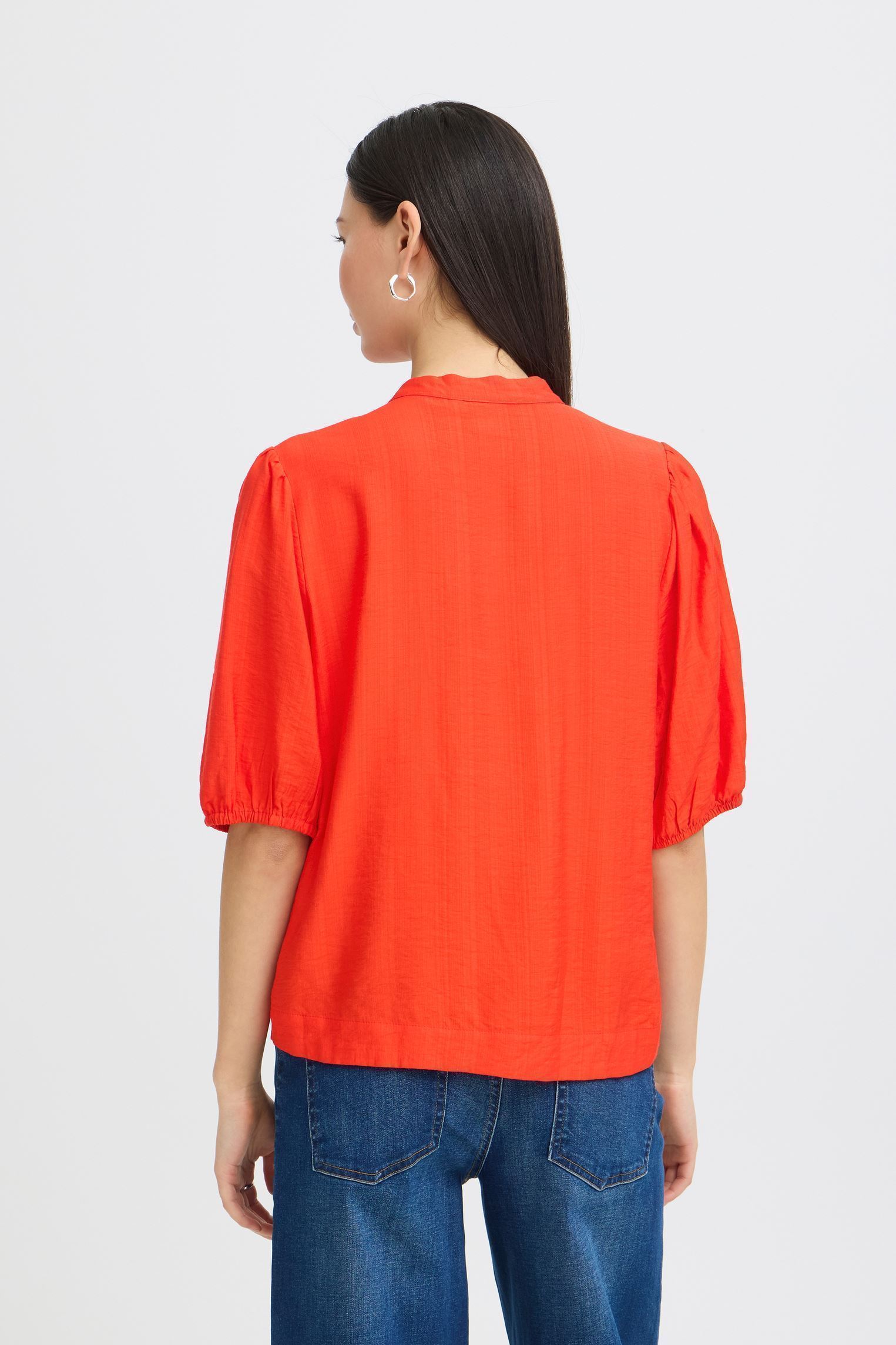 Blouses manches courtes Ihimelda Ss femme rouge Ichi Blouses manches courtes Ihimelda Ss femme rouge Fiery Red