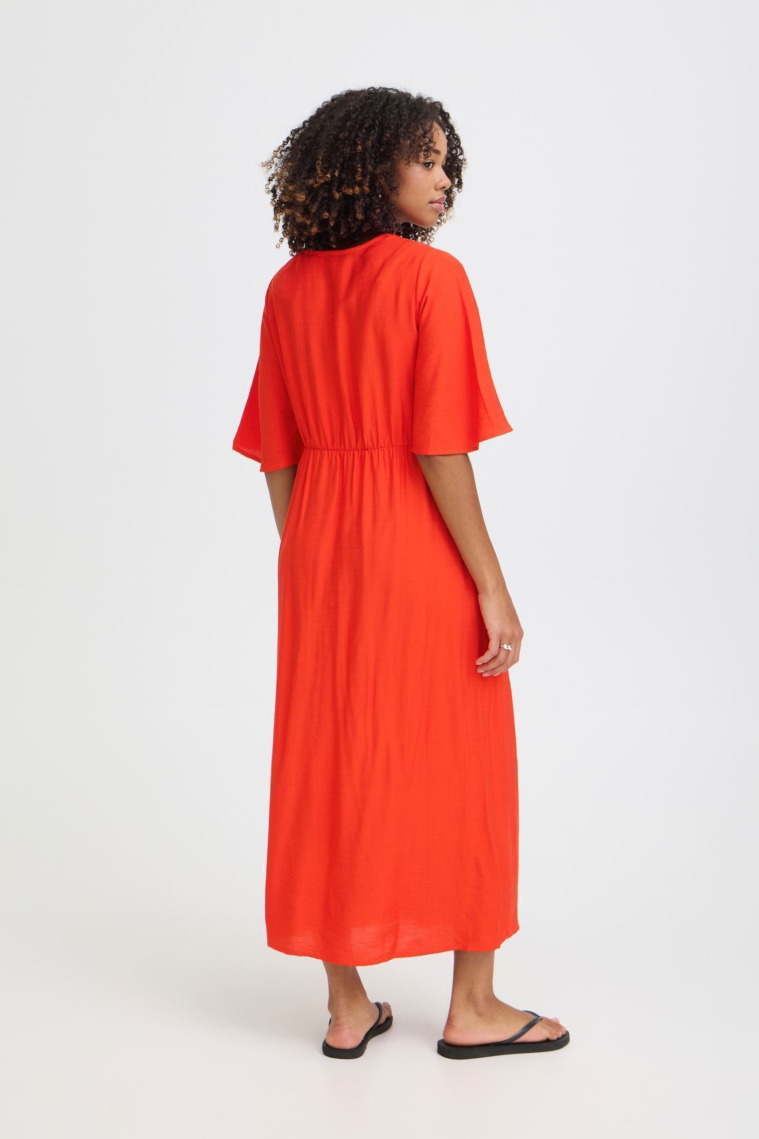 Robes longues Ihimelda Dr femme rouge Ichi Robes longues Ihimelda Dr femme rouge FIERY RED
