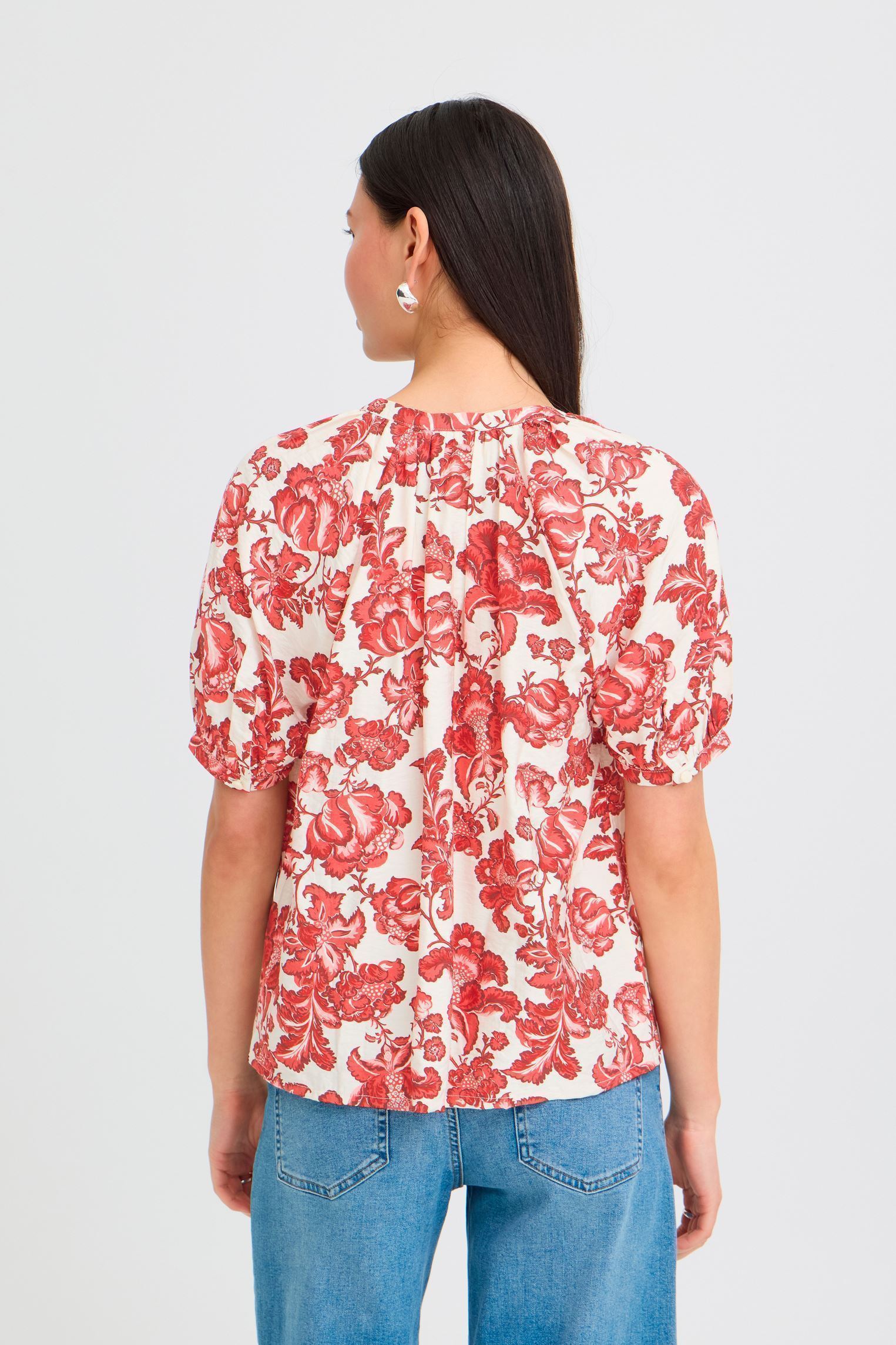 Chemises manches courtes Ihgilvis Sh femme rouge Ichi Chemises manches courtes Ihgilvis Sh femme rouge RED FLORAL PRINT