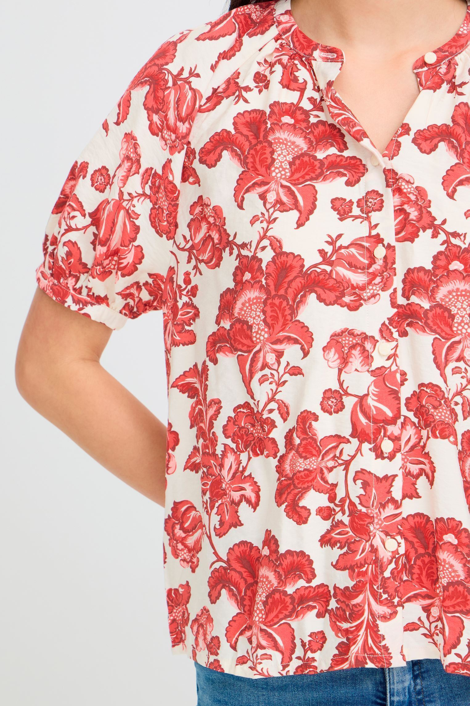 Chemises manches courtes Ihgilvis Sh femme rouge Ichi Chemises manches courtes Ihgilvis Sh femme rouge RED FLORAL PRINT
