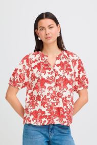 Chemises manches courtes Ihgilvis Sh femme rouge Ichi Chemises manches courtes Ihgilvis Sh femme rouge RED FLORAL PRINT
