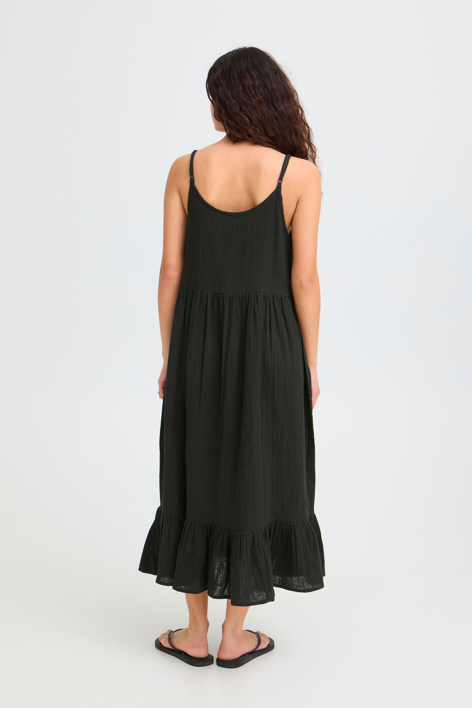 Robes Iafoxa Midi Dr femme noir Ichi Robes Iafoxa Midi Dr femme noir BLACK