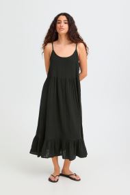 Robes Iafoxa Midi Dr femme noir Ichi Robes Iafoxa Midi Dr femme noir BLACK