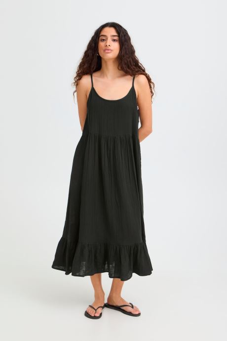 Ichi Kleider Iafoxa Midi Dr damen schwarz