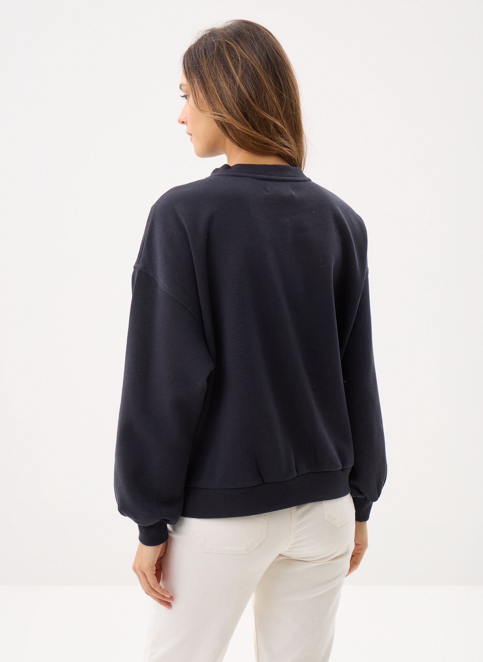 Sweater Saima Sweatshirt dames blauw Barbour Sweater Saima Sweatshirt dames blauw DARK NAVY
