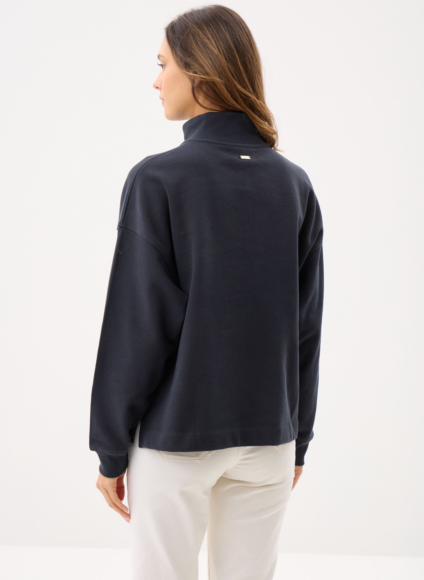 Sweater Sara Half Zip Sweatshirt dames blauw Barbour Sweater Sara Half Zip Sweatshirt dames blauw DARK NAVY