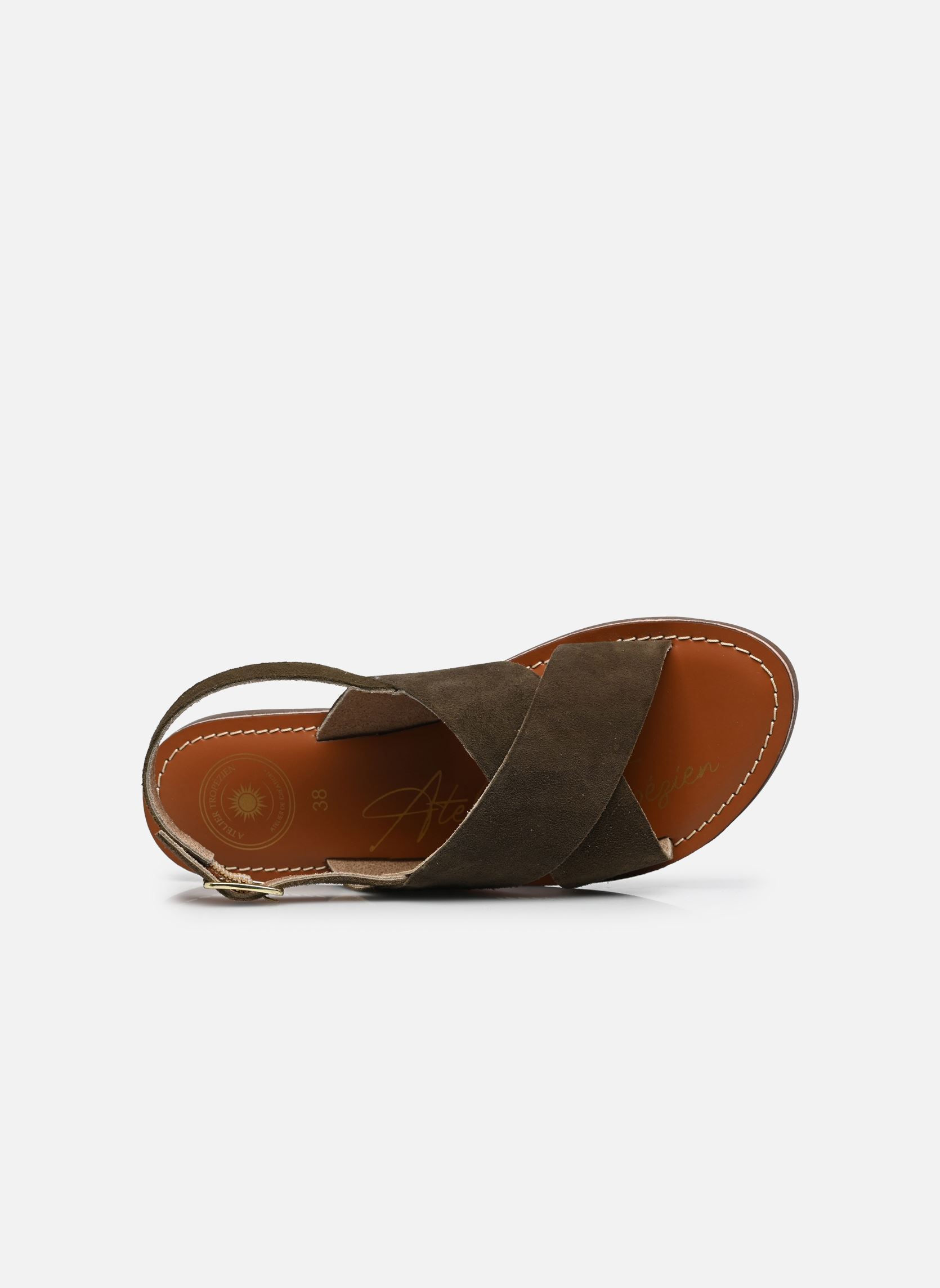 Sandalen S-FANNY dames groen L'Atelier Tropézien Sandalen S-FANNY dames groen OLIVE SUEDE