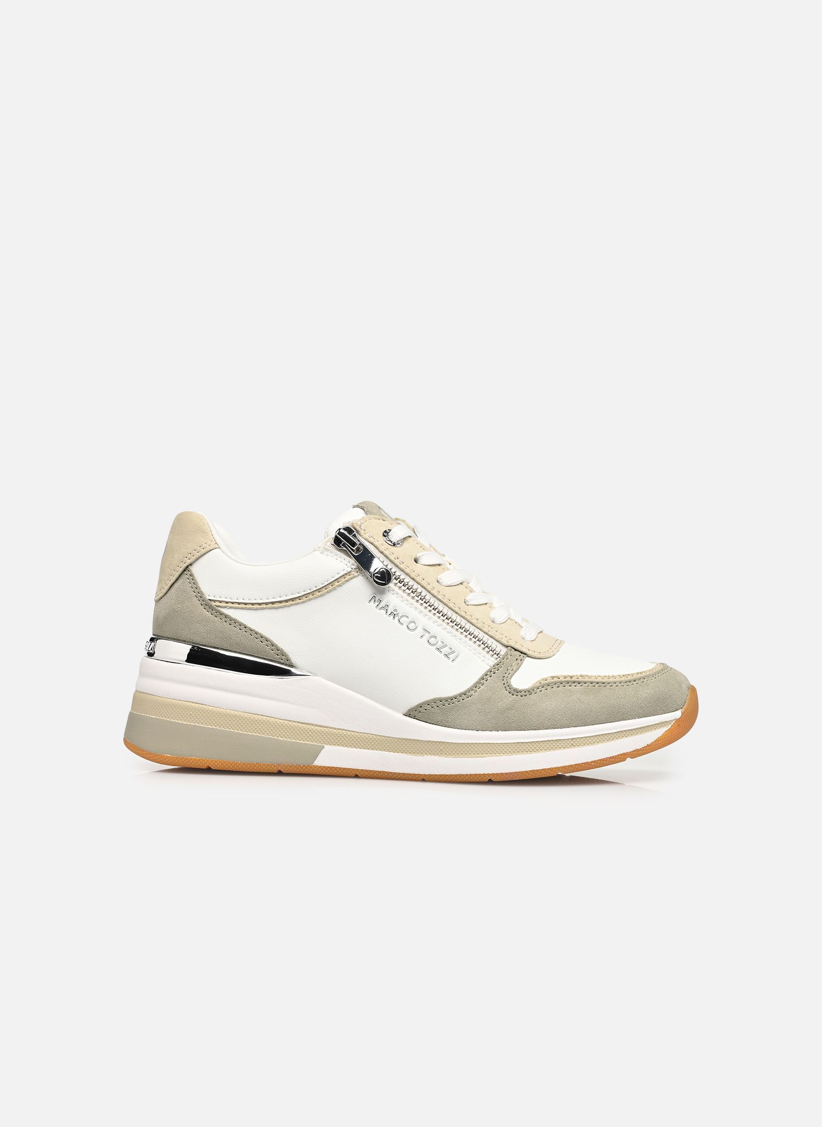 Baskets compensées 23764-46 femme vert Marco Tozzi Baskets compensées 23764-46 femme vert WHITE/MATCHA