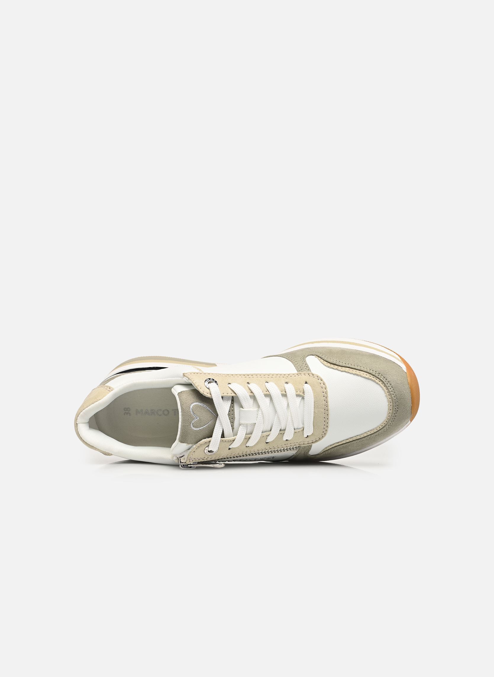 Baskets compensées 23764-46 femme vert Marco Tozzi Baskets compensées 23764-46 femme vert WHITE/MATCHA