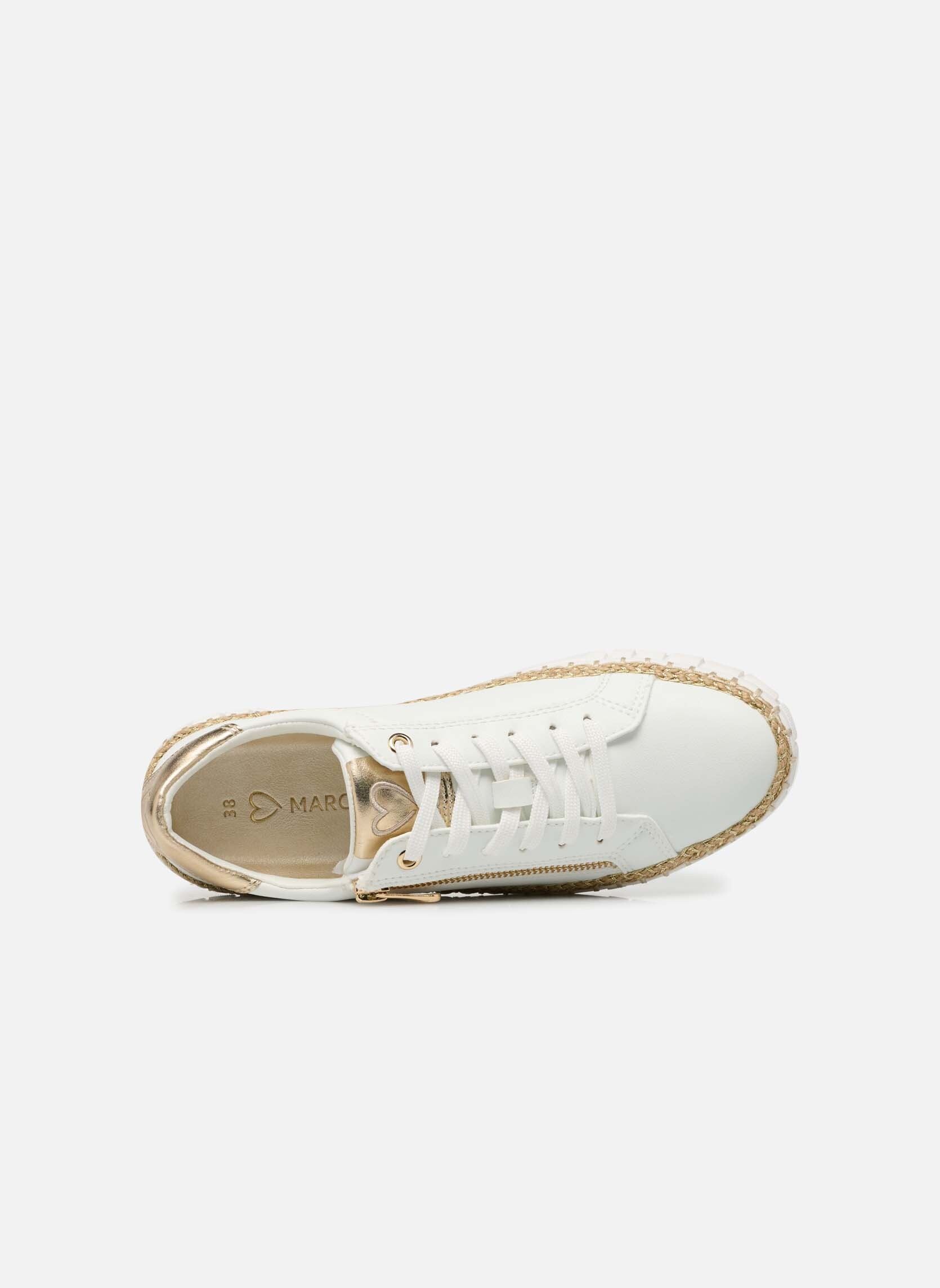 Baskets compensées 23773-44 femme blanc Marco Tozzi Baskets compensées 23773-44 femme blanc WHITE COMB