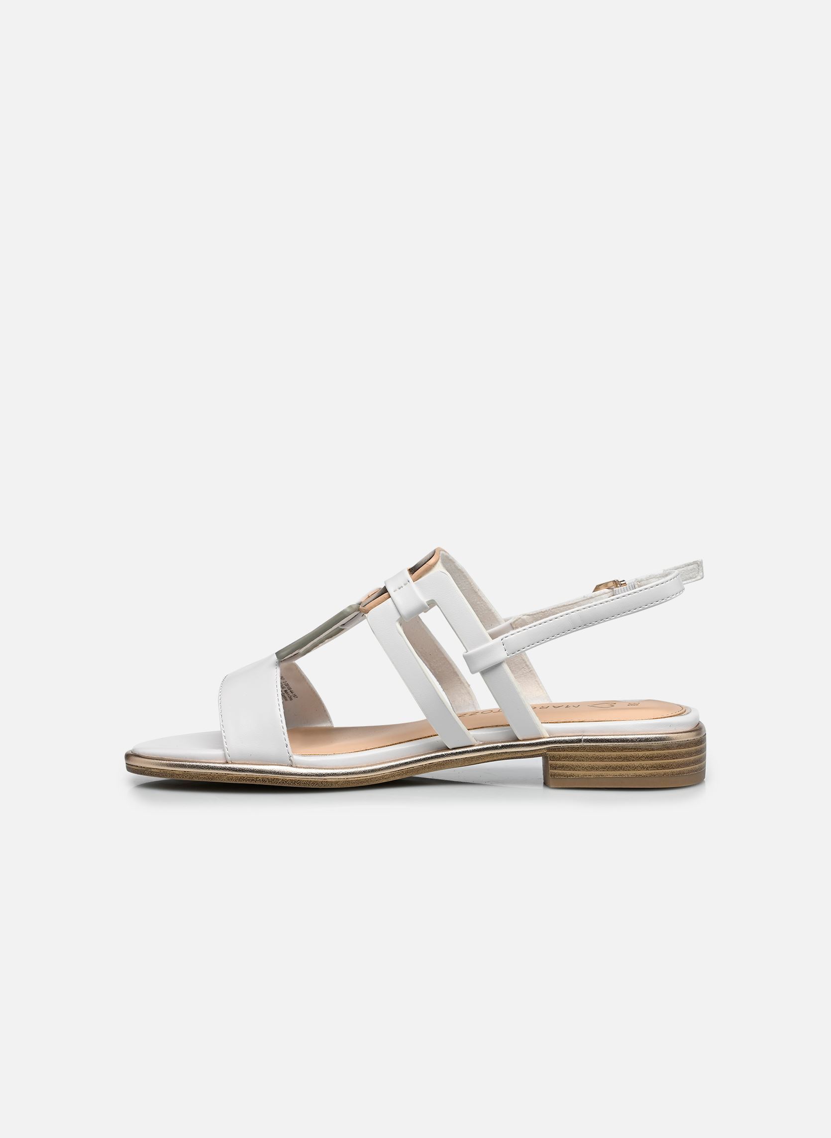 Platte sandalen 28106-44 dames wit Marco Tozzi Platte sandalen 28106-44 dames wit WHITE COMB