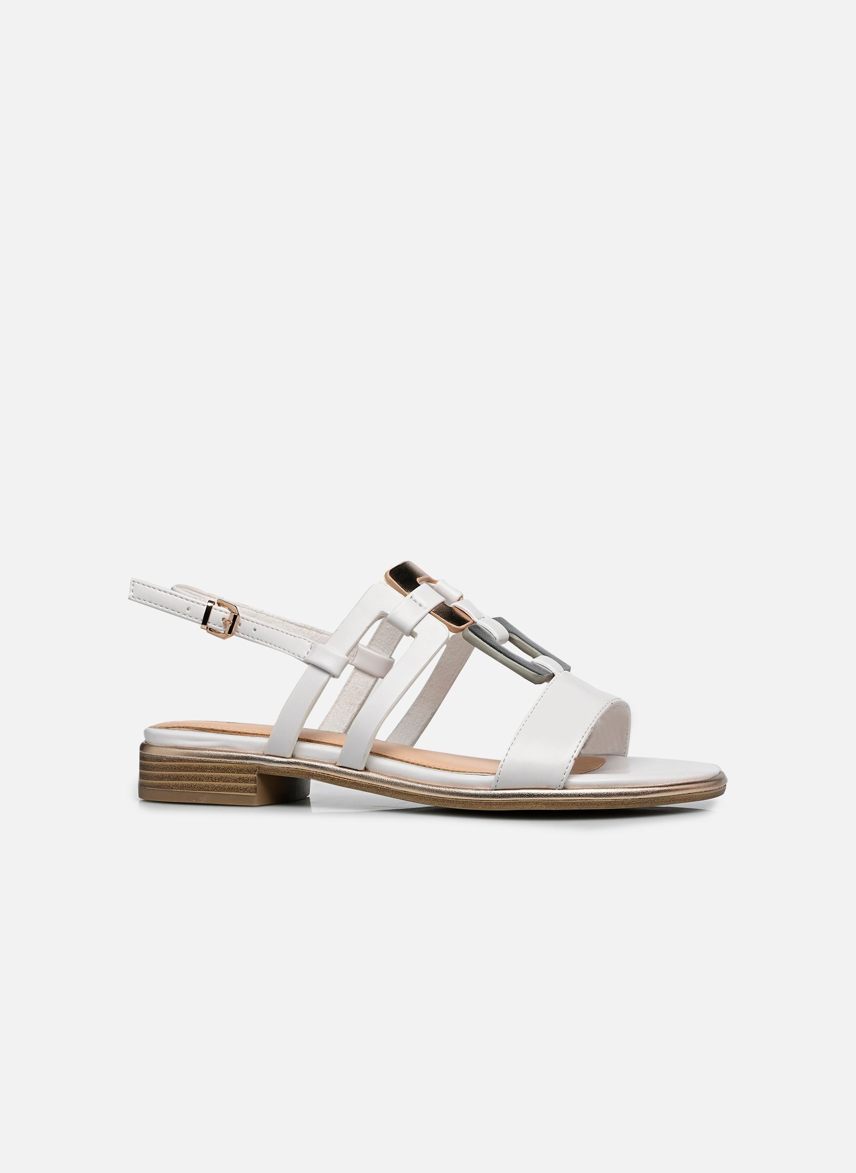 Platte sandalen 28106-44 dames wit Marco Tozzi Platte sandalen 28106-44 dames wit WHITE COMB