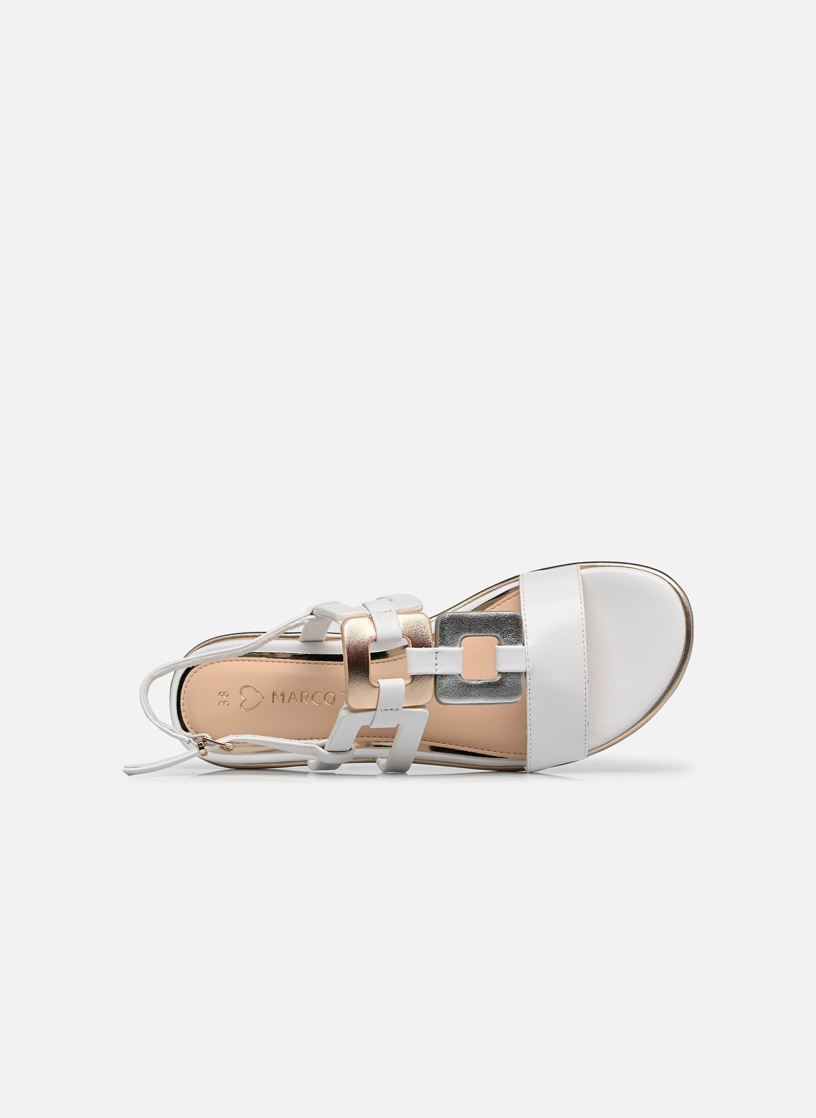 Platte sandalen 28106-44 dames wit Marco Tozzi Platte sandalen 28106-44 dames wit WHITE COMB