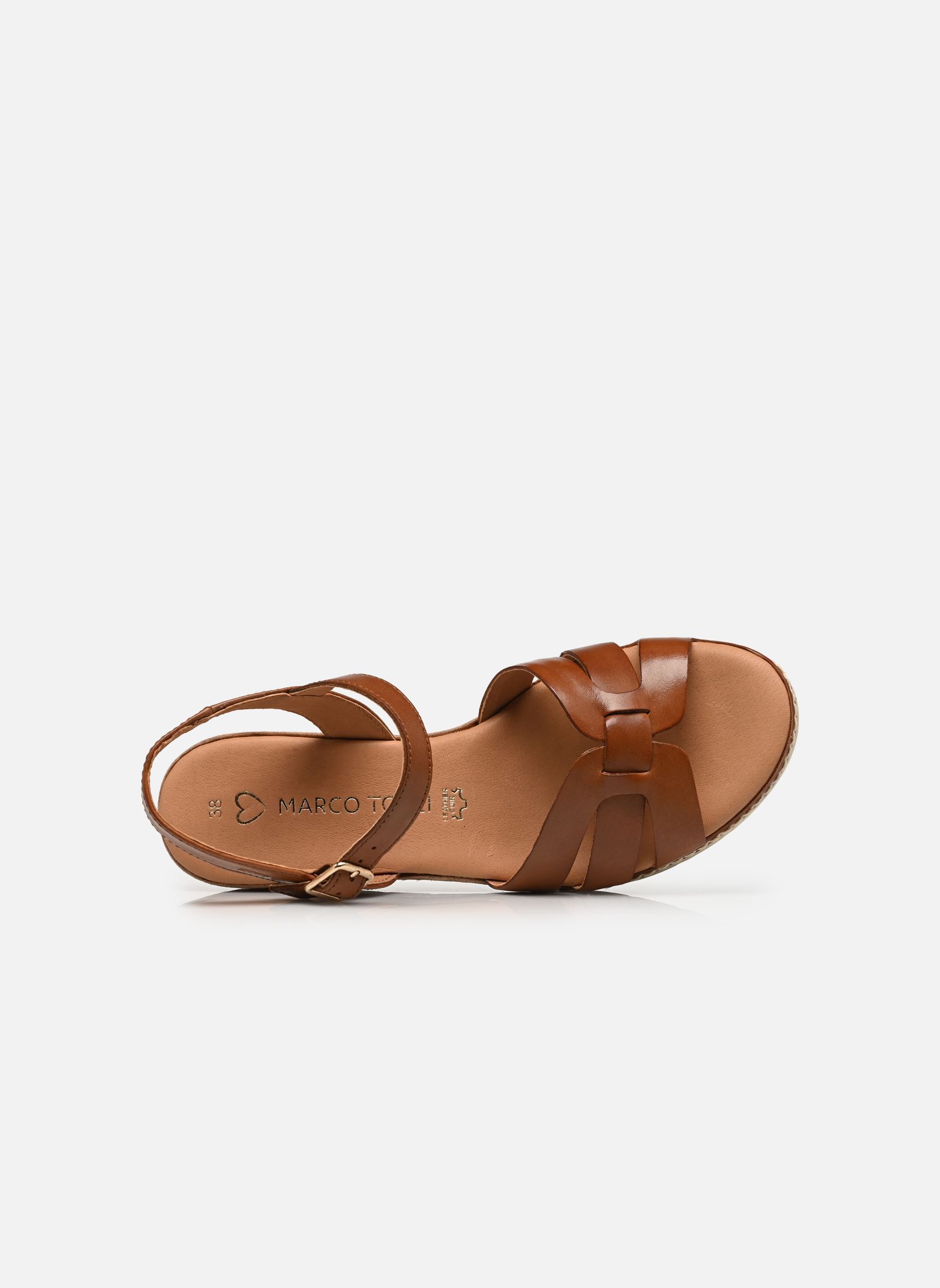 Sandales compensées et plateformes 28702-46 femme marron Marco Tozzi Sandales compensées et plateformes 28702-46 femme marron COGNAC