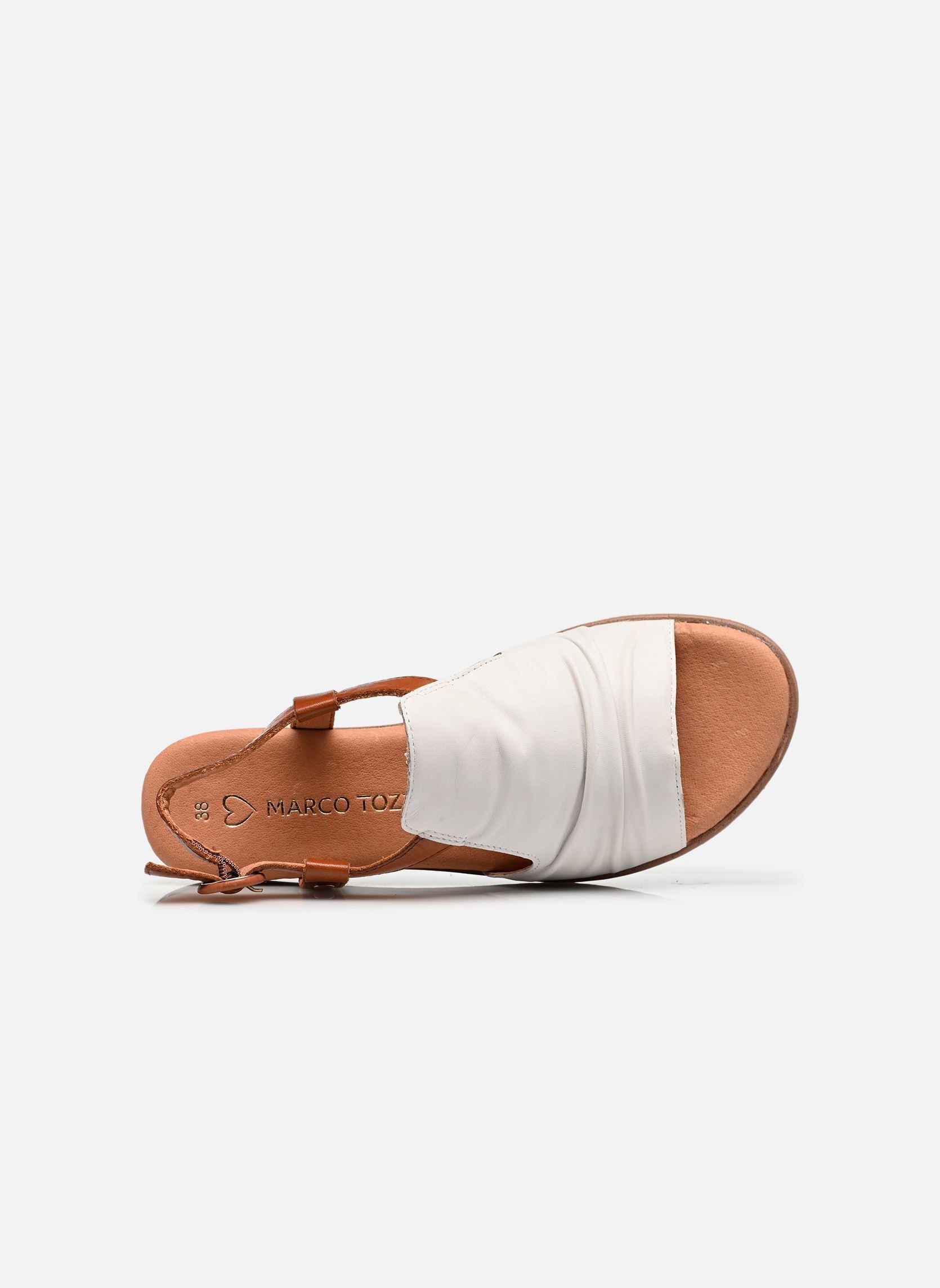 Sandales compensées et plateformes 28706-46 femme blanc Marco Tozzi Sandales compensées et plateformes 28706-46 femme blanc WHITE COMB