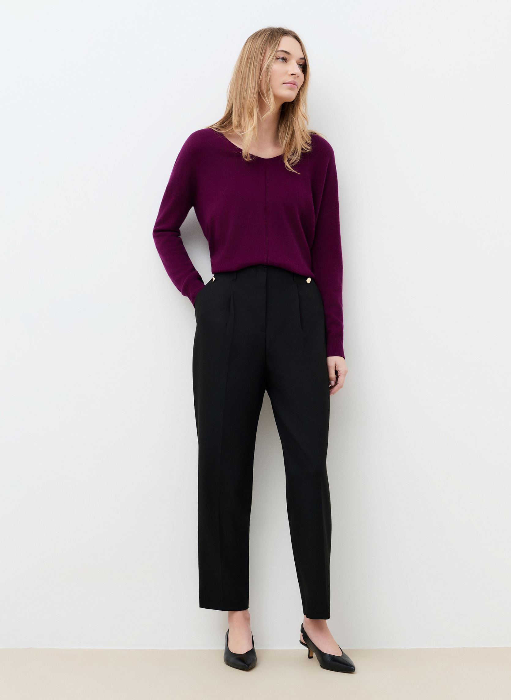 Rechte broeken 261P-POLYGONE dames zwart Caroll Rechte broeken 261P-POLYGONE dames zwart BLACK BEAUTY