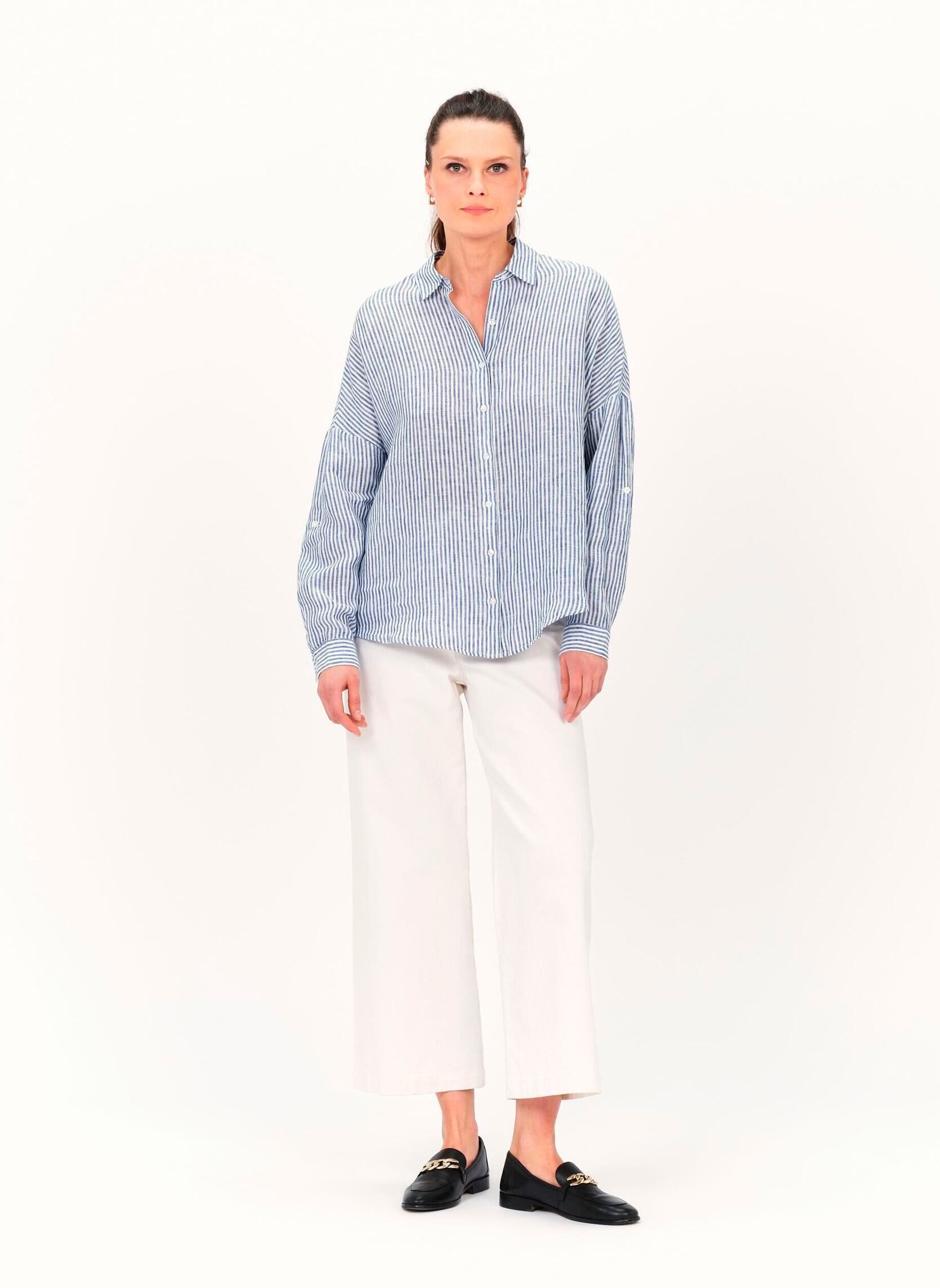 Chemises manches longues 241C-CLAUDE2 femme bleu Caroll Chemises manches longues 241C-CLAUDE2 femme bleu DENIM MOYEN